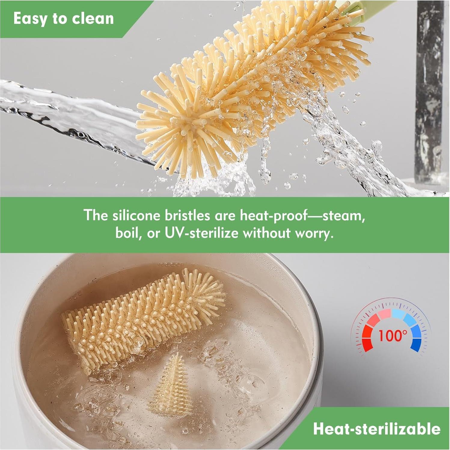 Juego de Cepillos para Biberones 7 en 1 NONENDU Verde