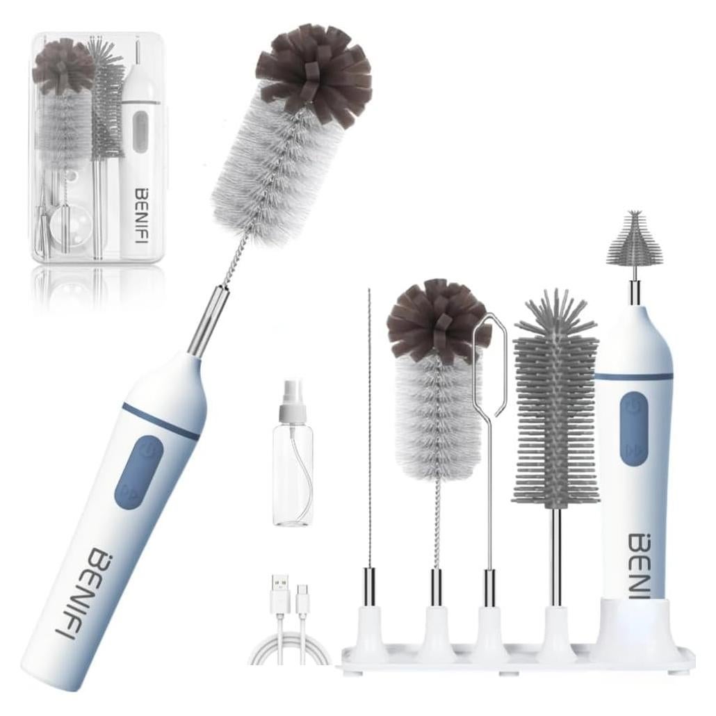 Juego de Cepillos Eléctricos para Botellas Benifi - Limpieza Eficiente
