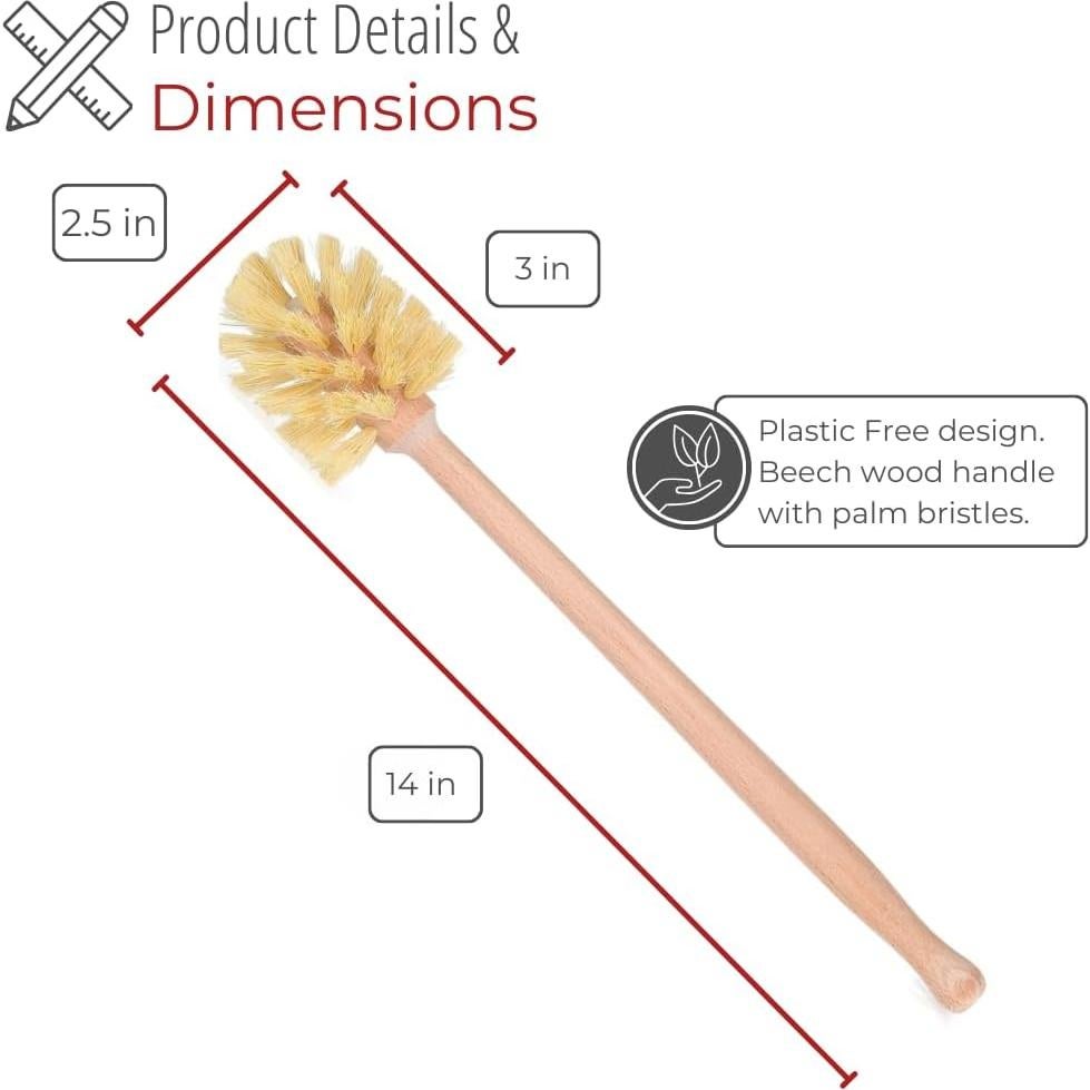 Cepillo para Botellas HusMait con Mango Largo y Cerdas Fuertes