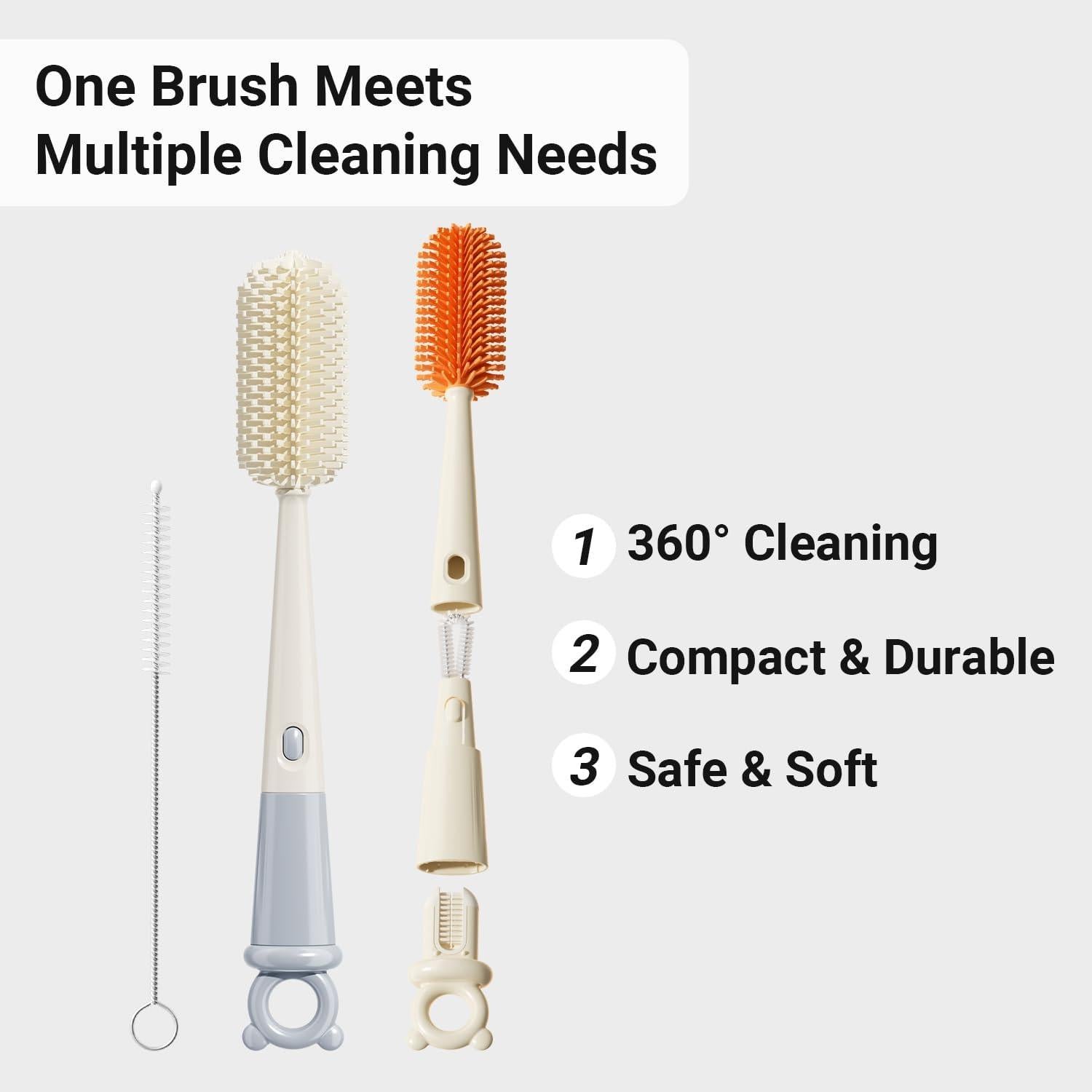 Kit de Cepillos de Limpieza Glusmami 4 en 1 para Botellas