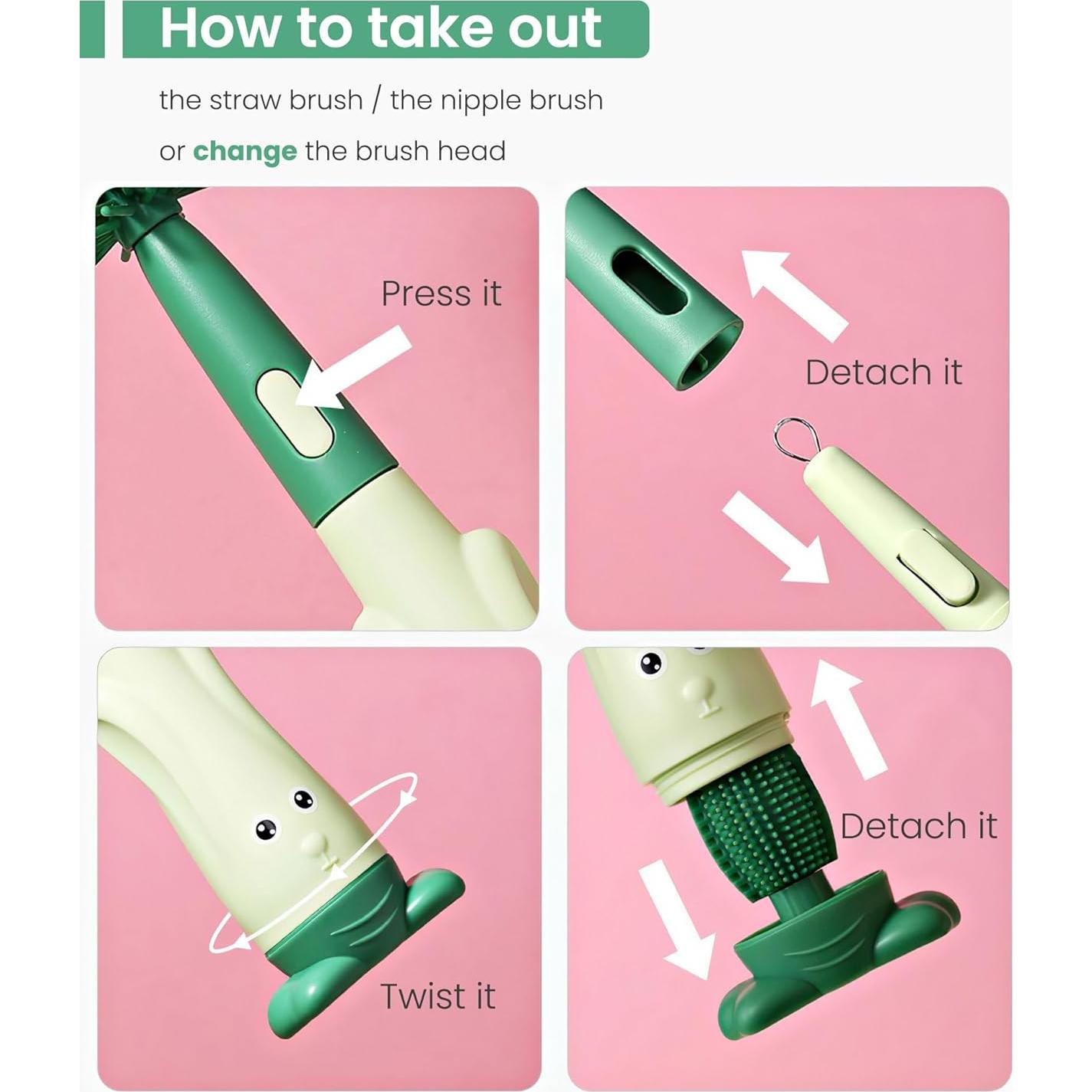 Juego de Cepillos para Biberones Ariseno 5 en 1 Libre de BPA