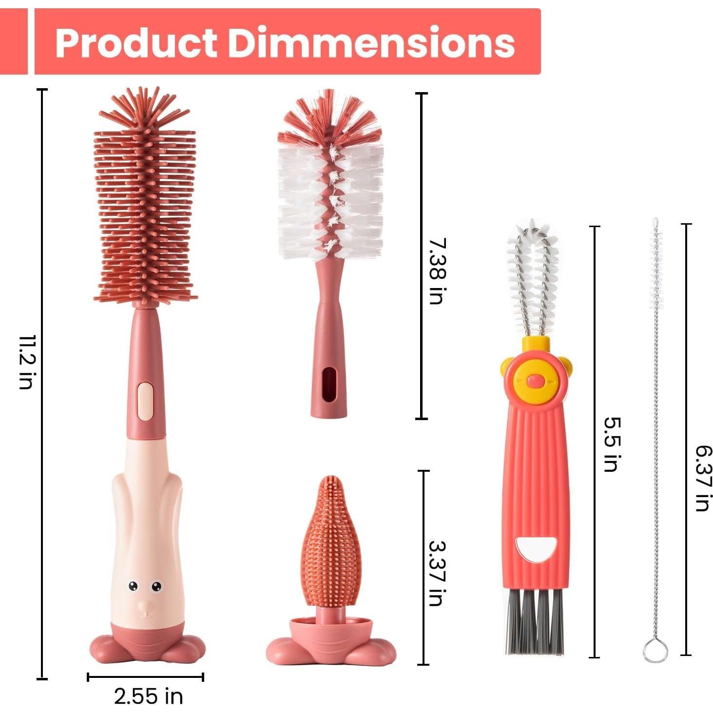 Juego de Cepillos para Biberones Ariseno 5 en 1 Libre de BPA