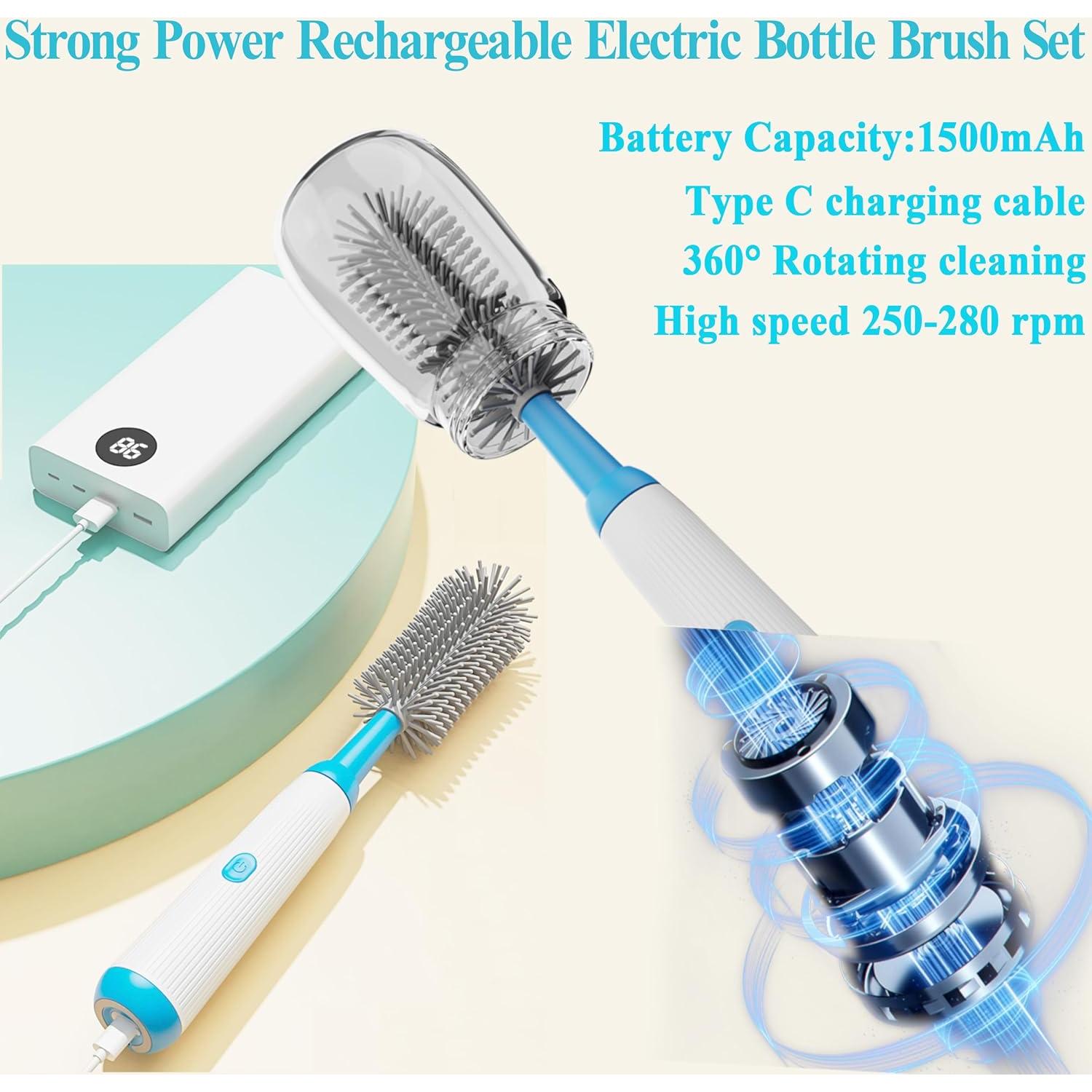 Cepillo Eléctrico para Botellas Camelcell, 1500mAh, Azul