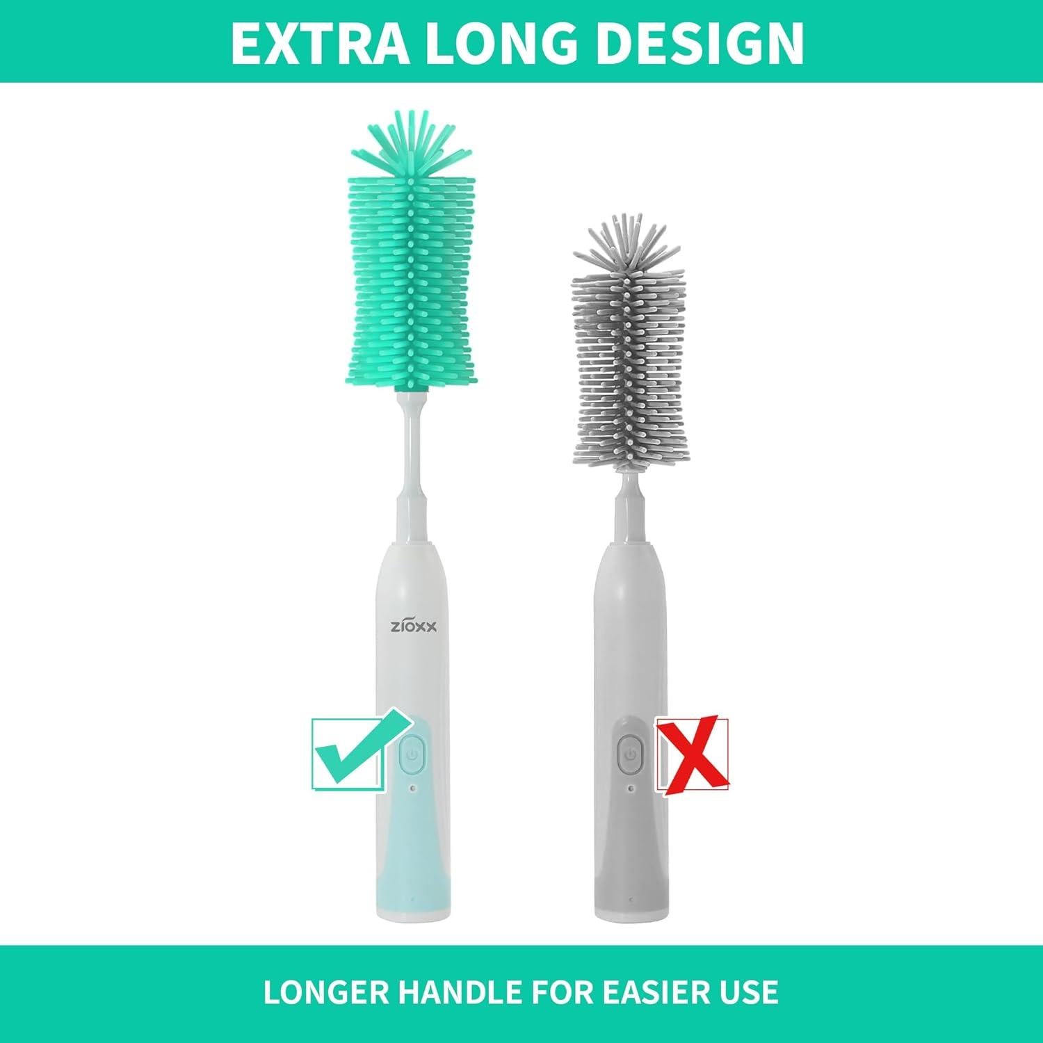 Limpiador Eléctrico de Botellas ZIOXX Verde 7 en 1 Recargable