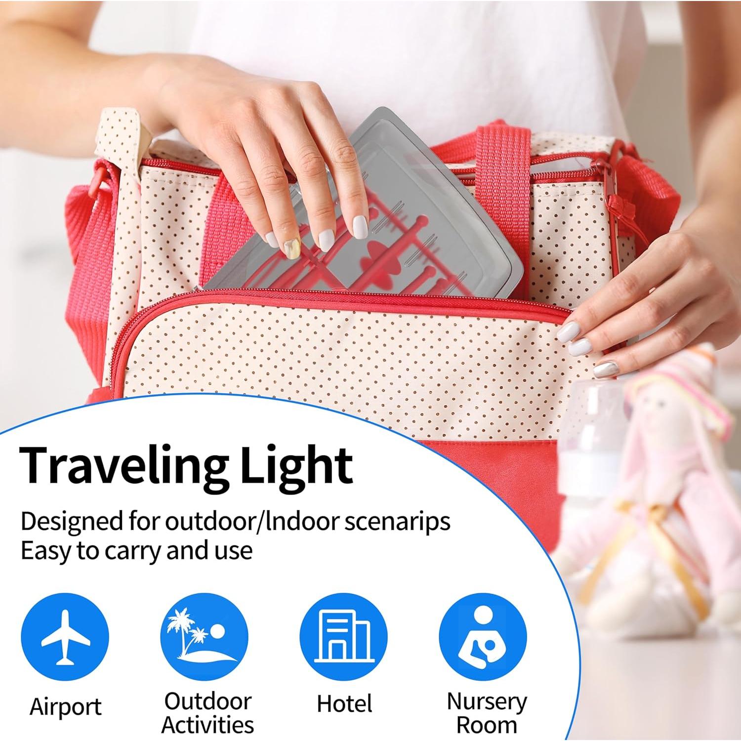 Soporte de Secado de Botellas Guntsous con Cepillos para Bebés