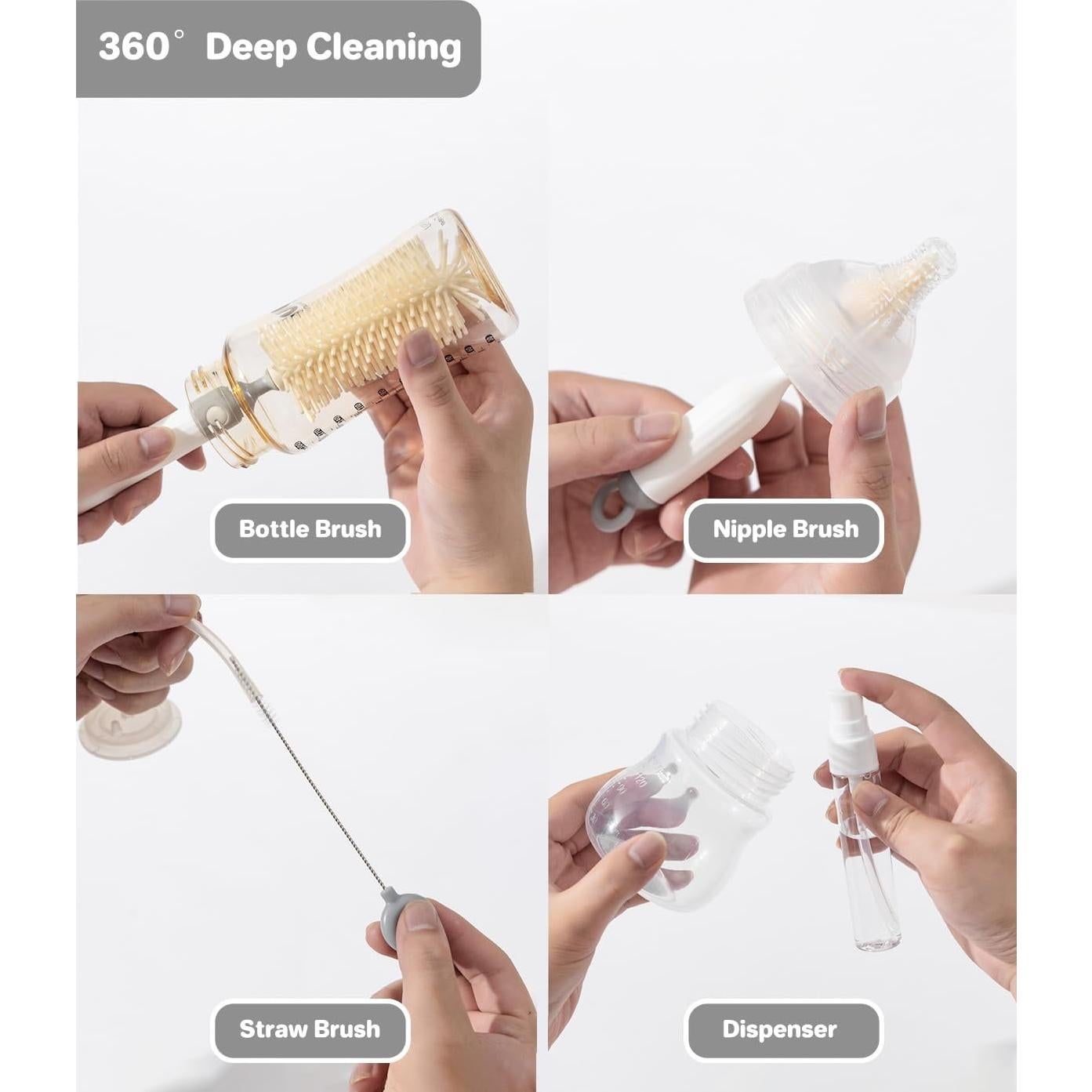 Kit de Limpieza de Botellas 6 en 1 Ariseno Verde