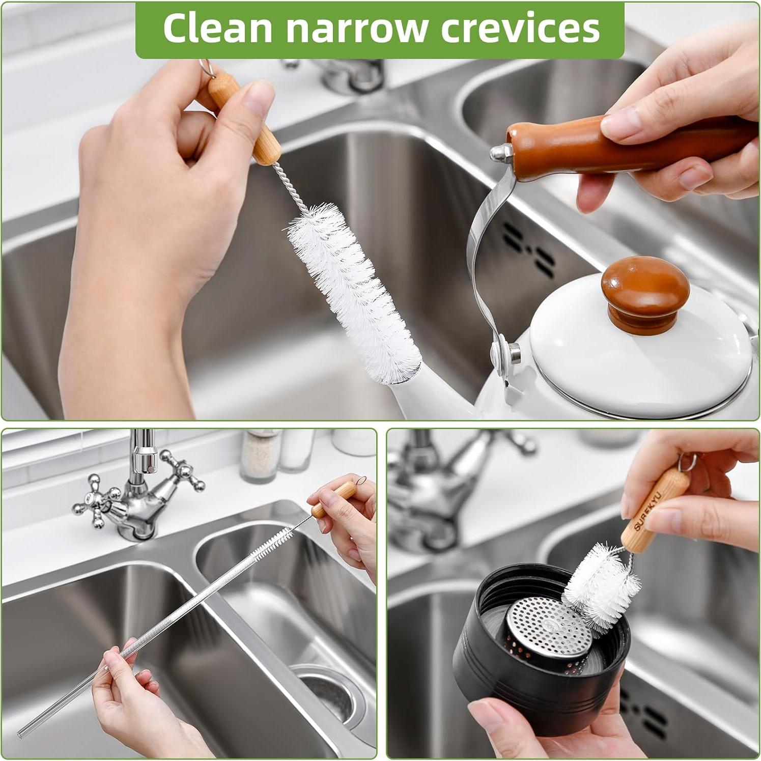 Set de Cepillos para Botellas SUBEKYU 5P - Nylon y Madera