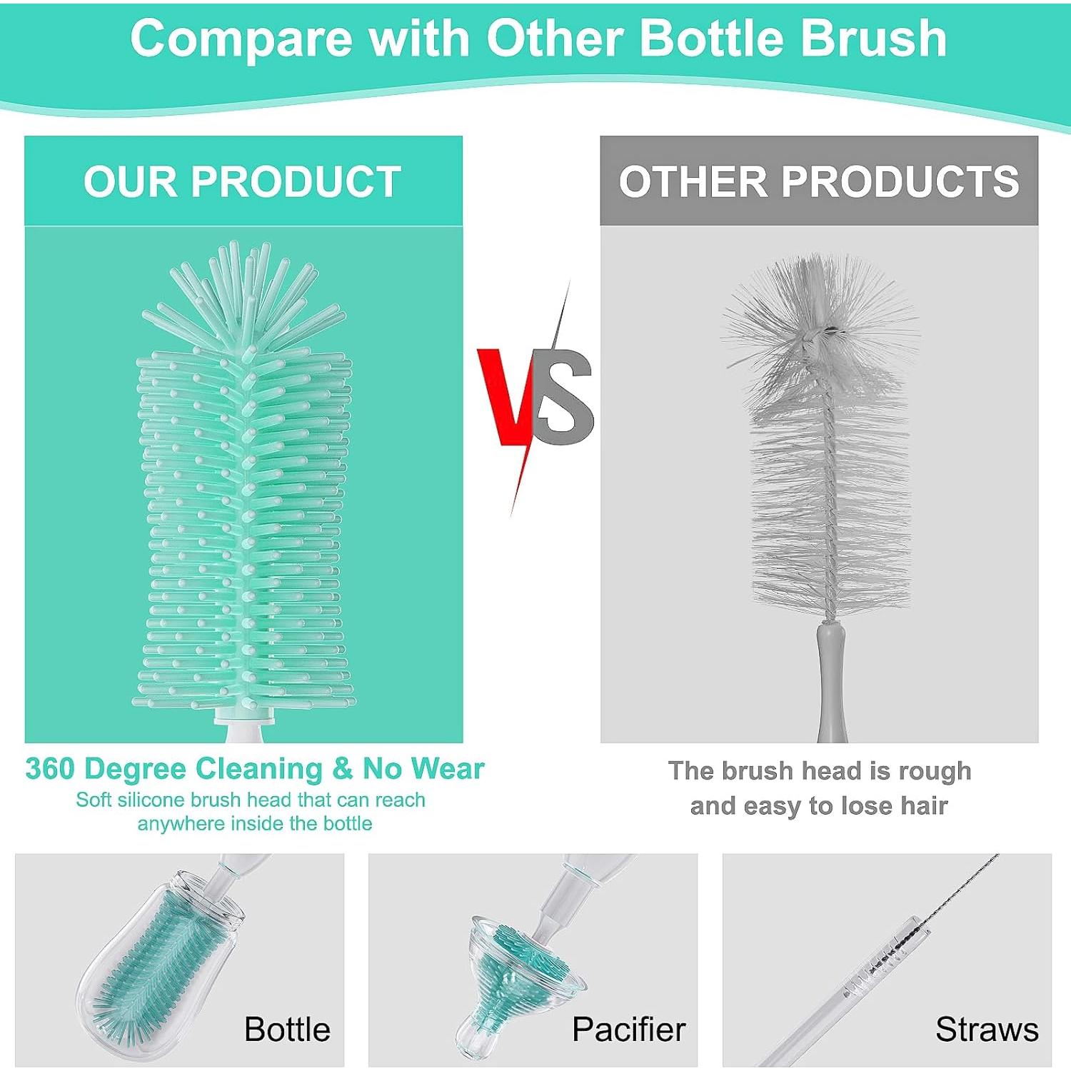 Juego de Cepillos Eléctricos VSTM 6 en 1 para Biberones Verde