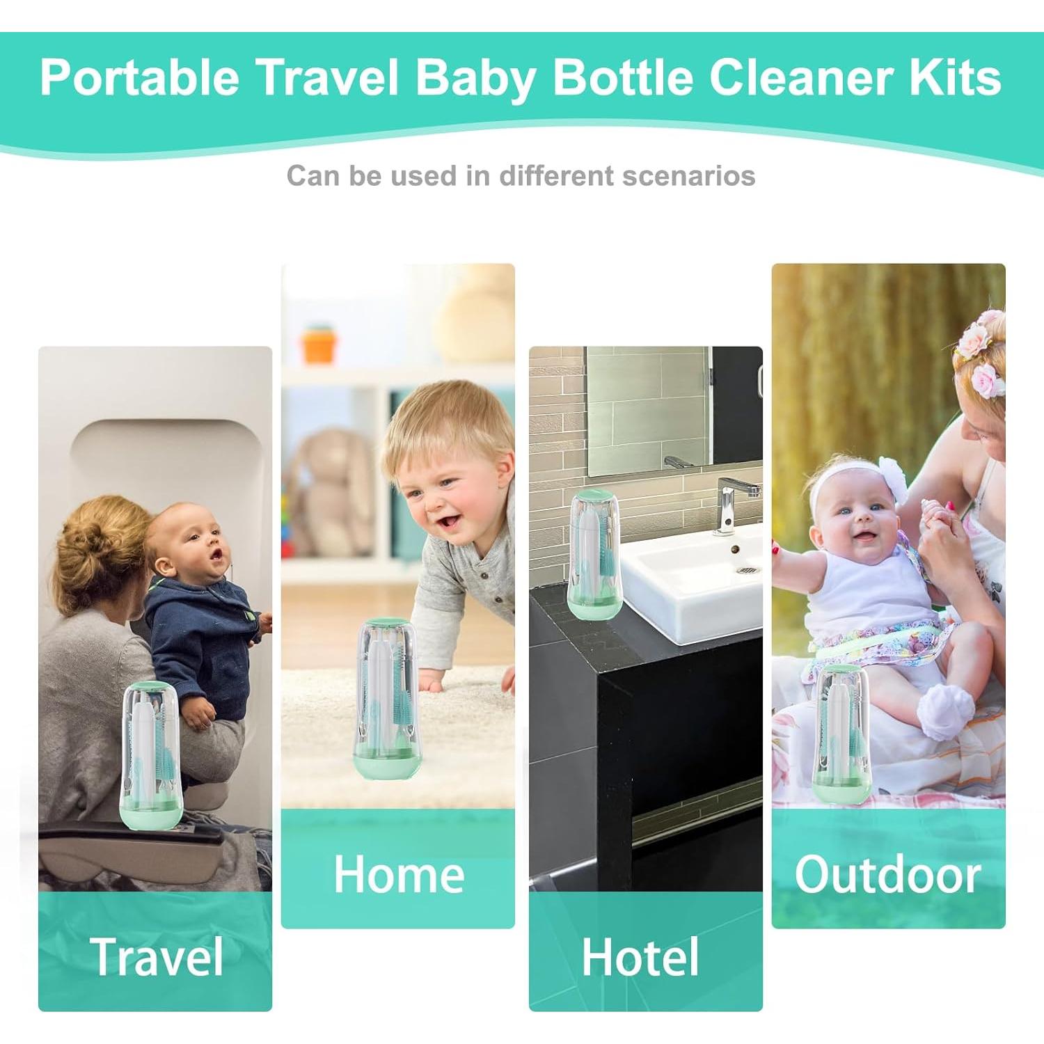 Juego de Cepillos Eléctricos VSTM 6 en 1 para Biberones Verde