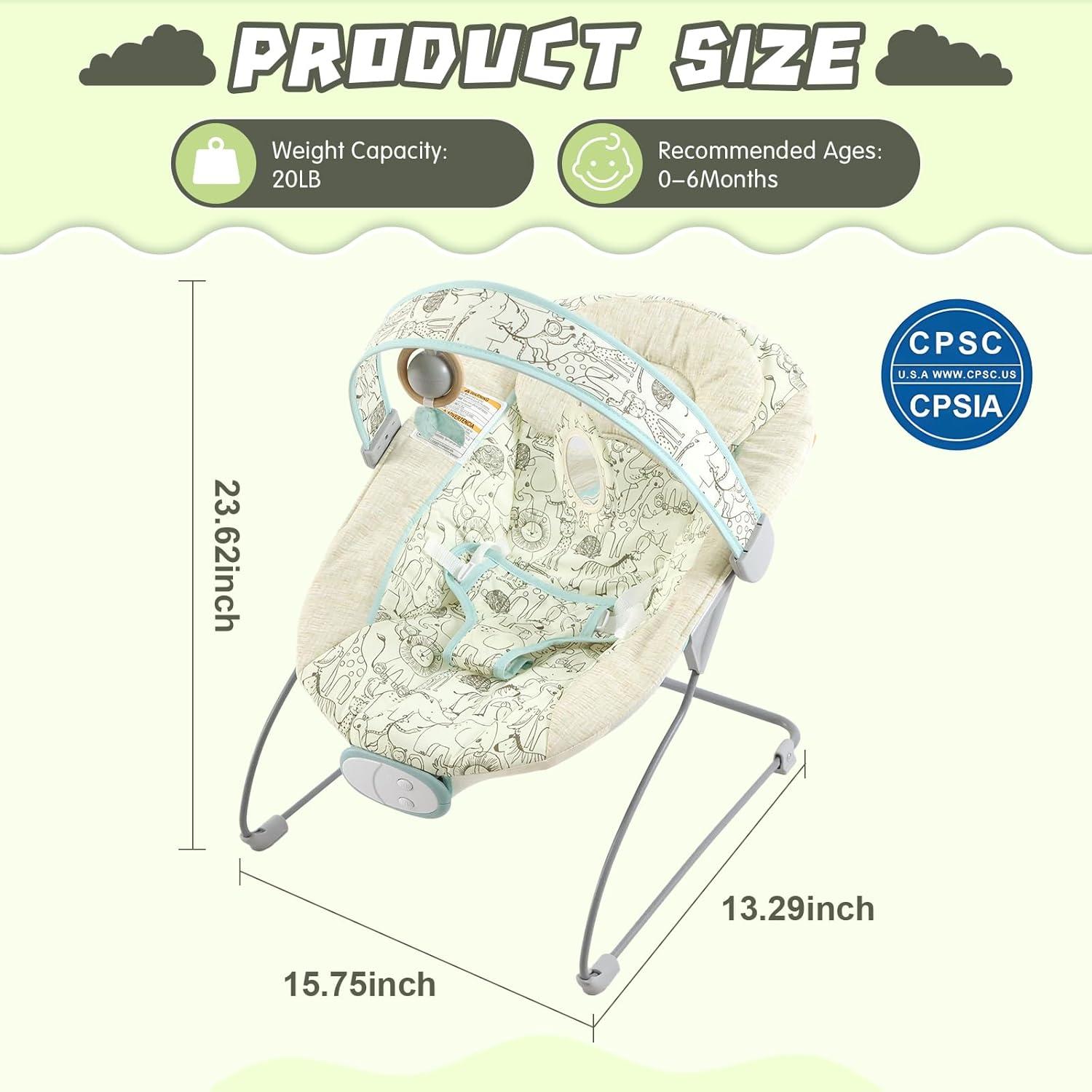 Mecedora Plegable para Bebés BR2404 - 8 Melodías y Vibración