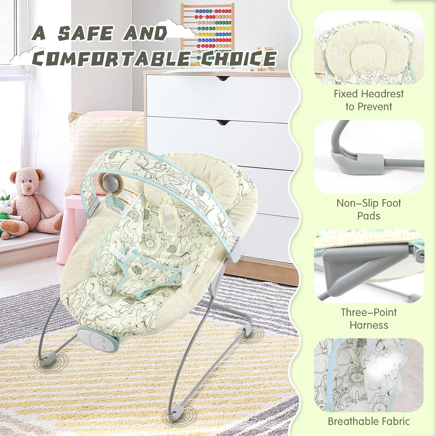 Mecedora Plegable para Bebés BR2404 - 8 Melodías y Vibración