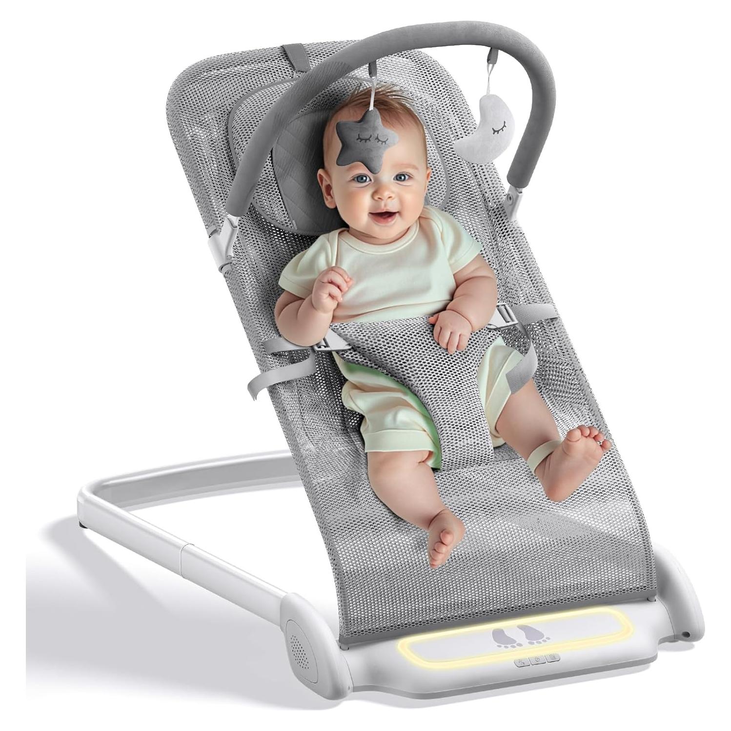 Silla de Rebotar Derson para Bebés 0-6 Meses Plegable con Música