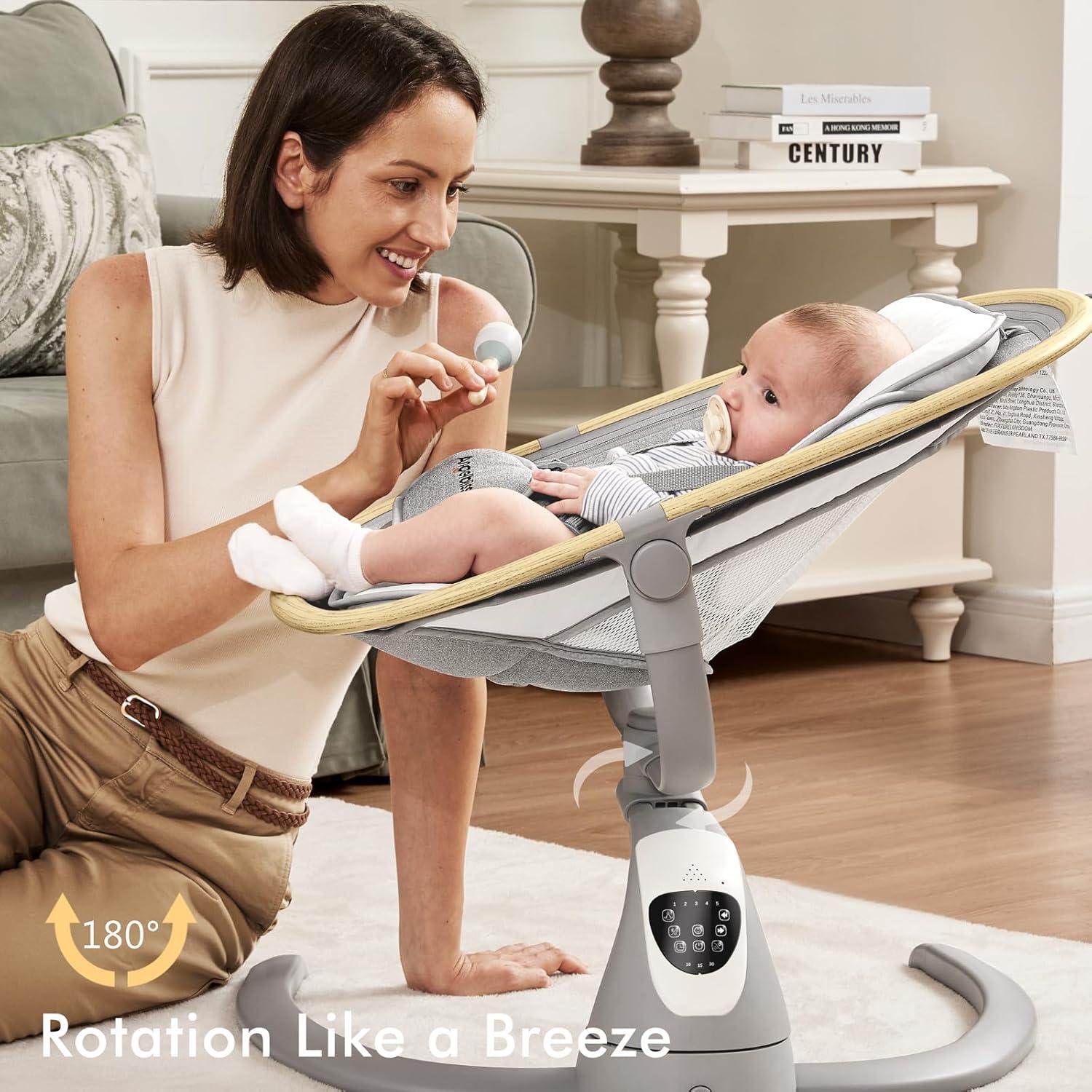 Columpio Eléctrico para Bebés Angelbliss S801 - Detección de Llanto