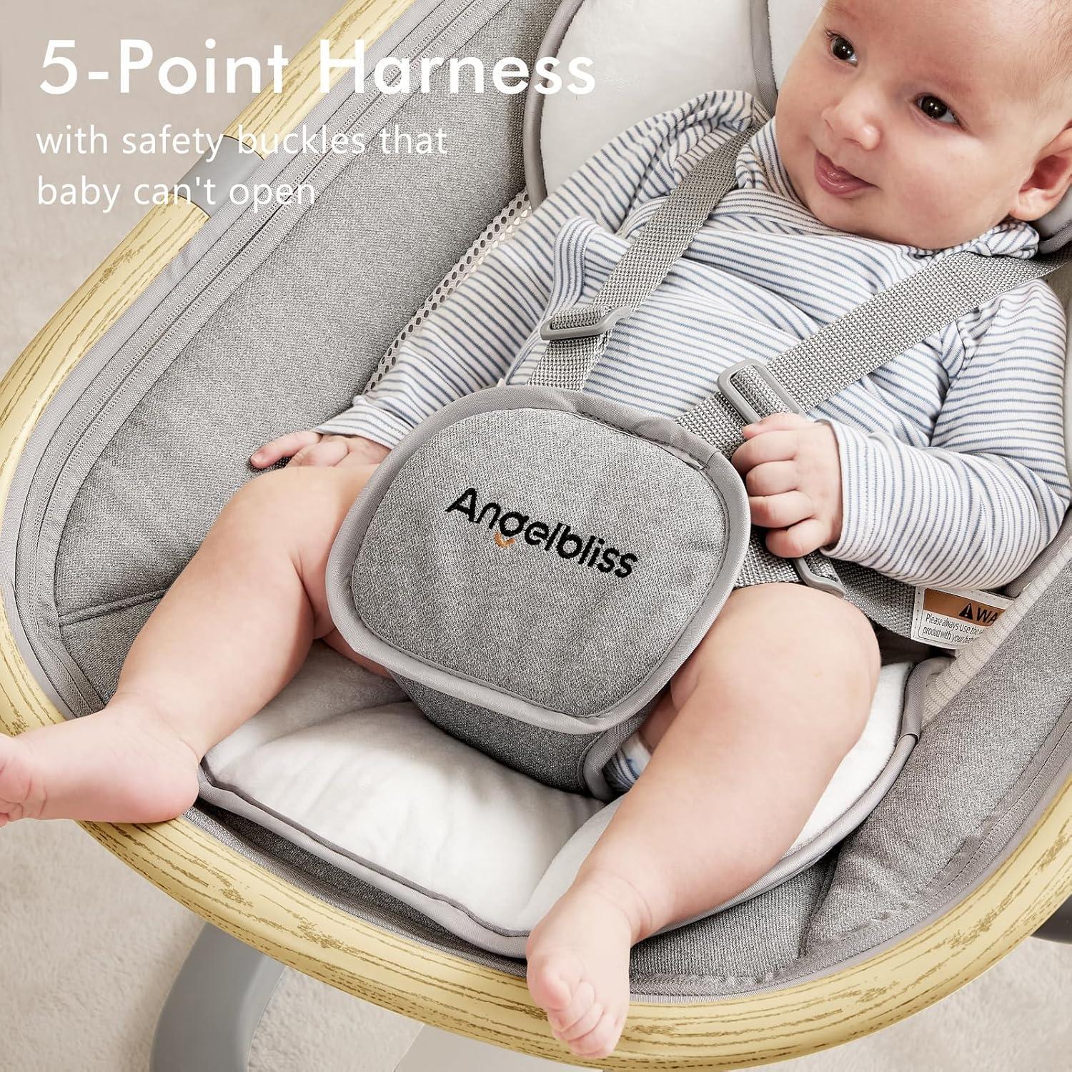 Columpio Eléctrico para Bebés Angelbliss S801 - Detección de Llanto