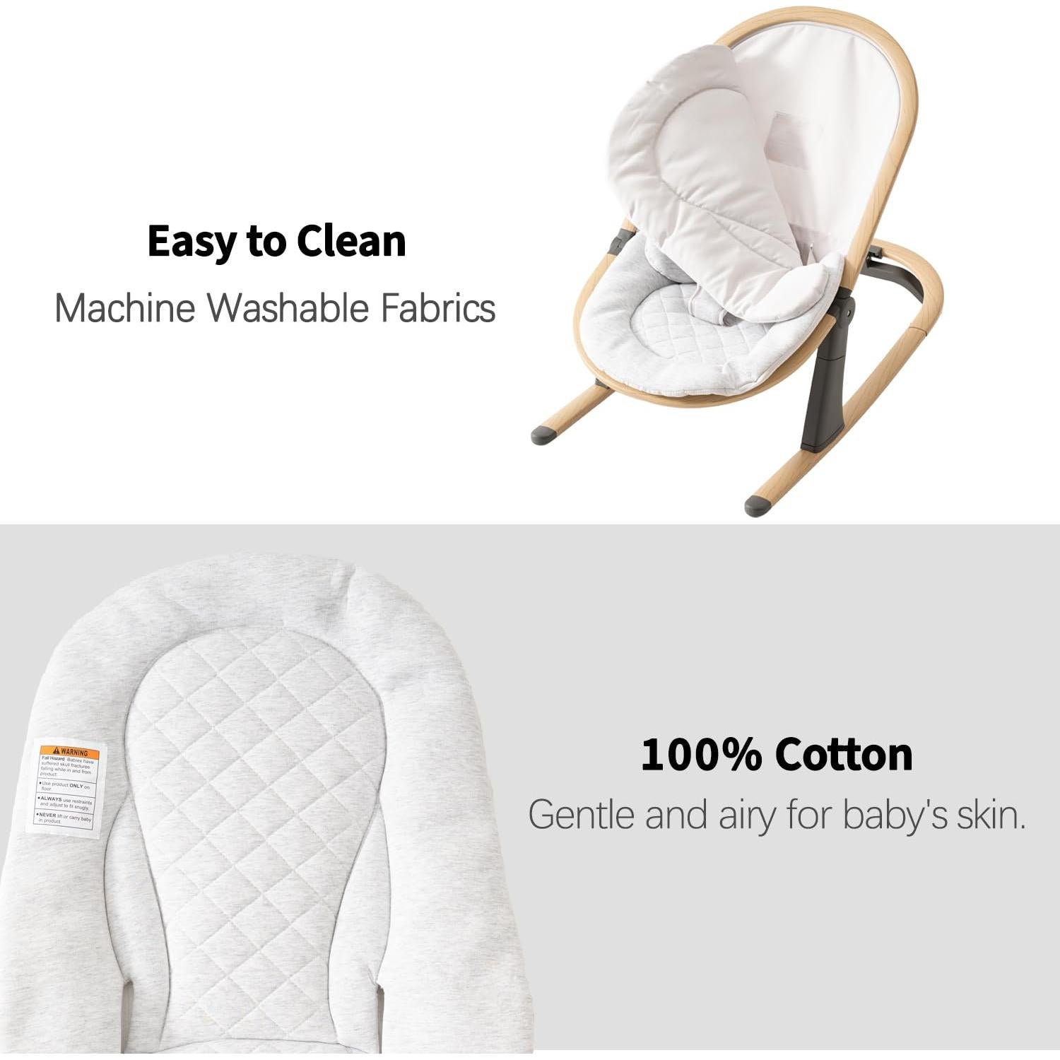 Silla Balancín Swegrow para Bebés - 2 en 1, Ajustable, Blanco