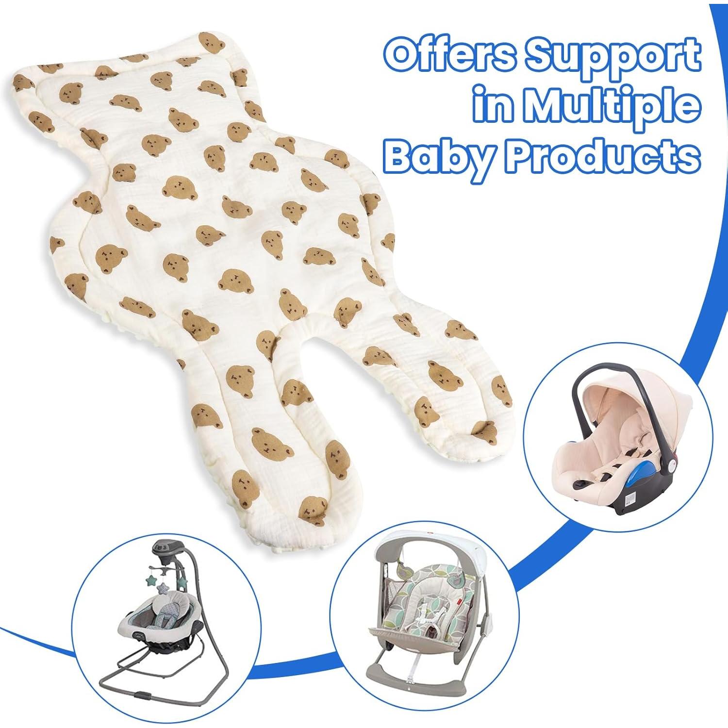 Funda Cojín 2 en 1 para Asiento de Coche Bebé Osos