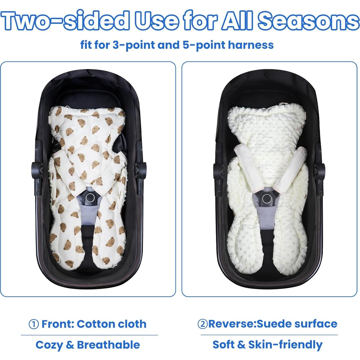 Funda Cojín 2 en 1 para Asiento de Coche Bebé Osos