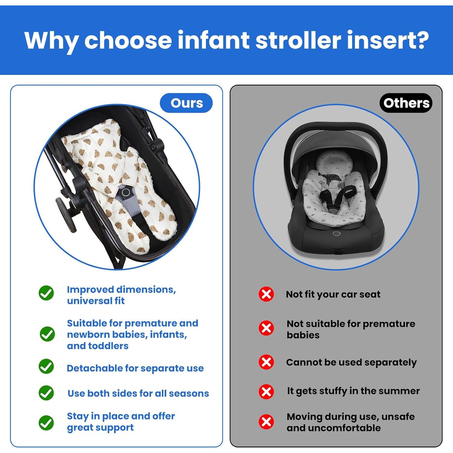 Funda Cojín 2 en 1 para Asiento de Coche Bebé Osos