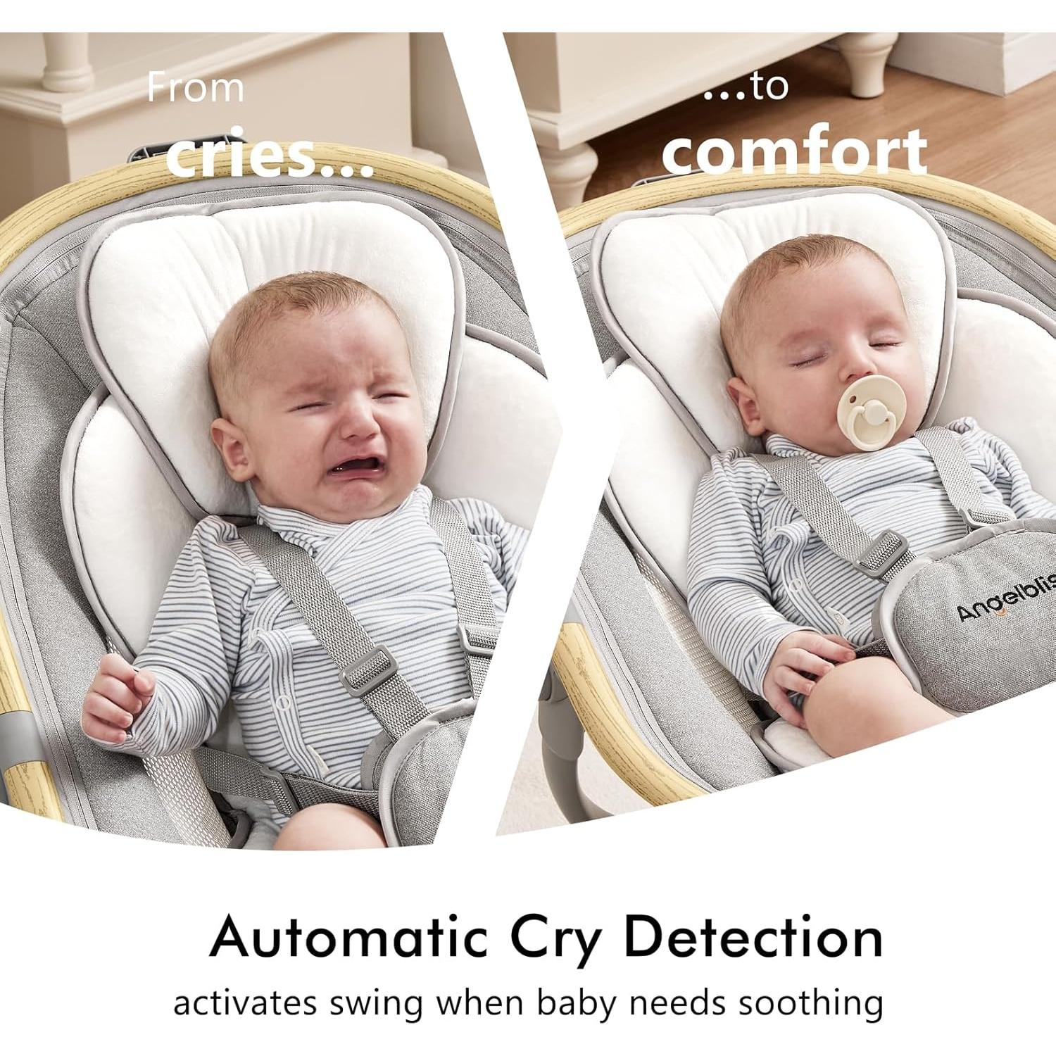 Rebotador y Columpio para Bebés Angelbliss con Detección de Llanto