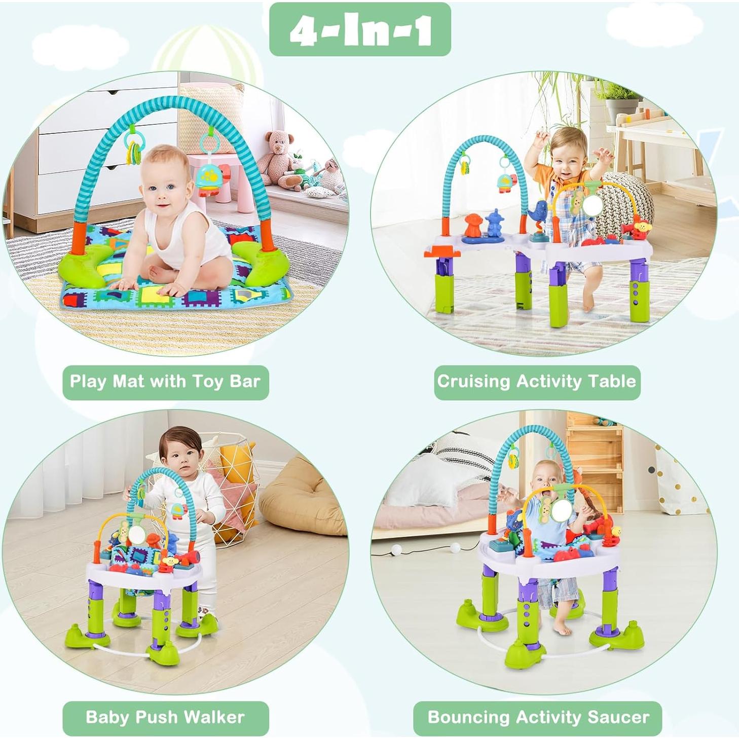 HONEY JOY Centro de Actividades 4 en 1 para Bebés Verde