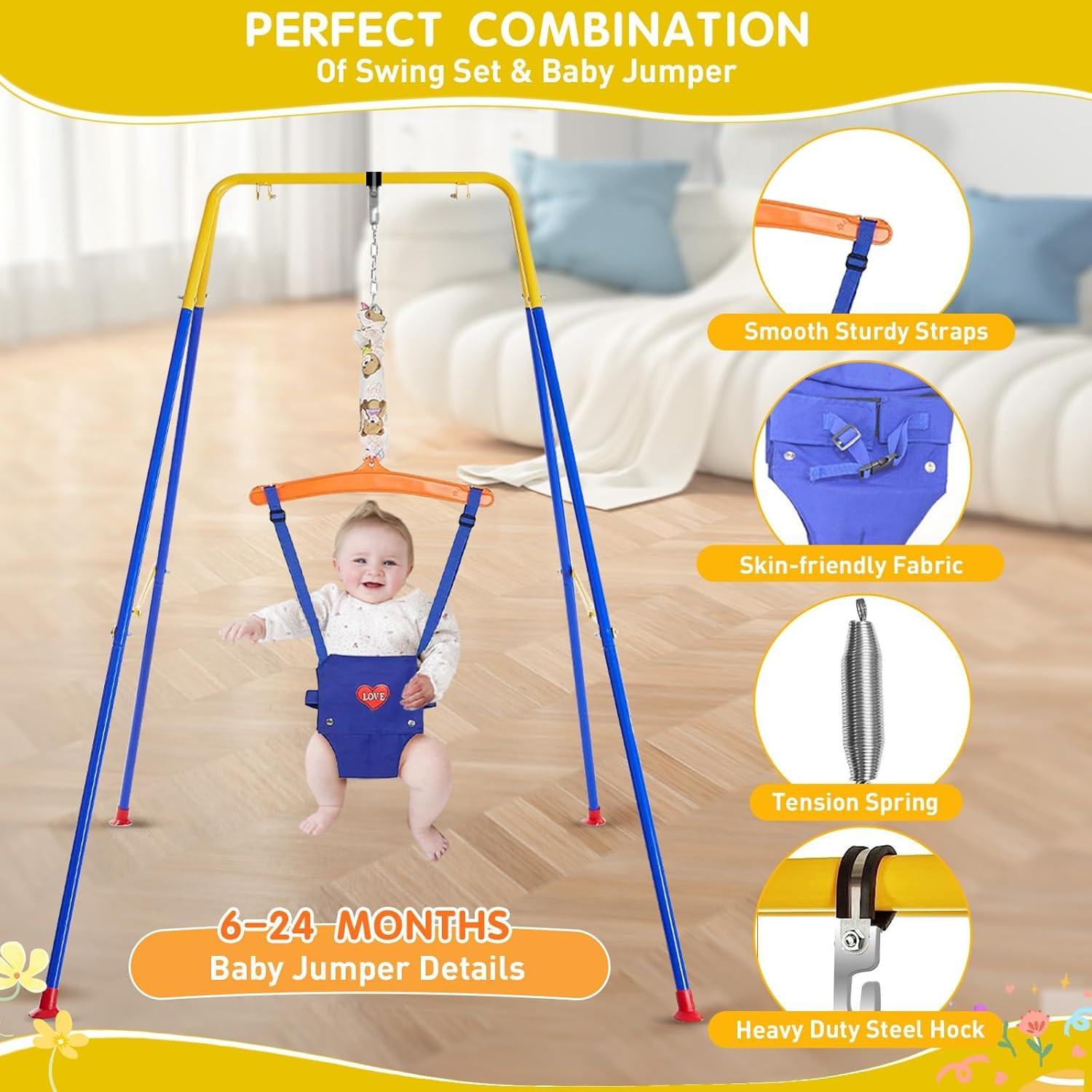 Saltarín para Bebé Qiqidog con Soporte Ajustable 127cm