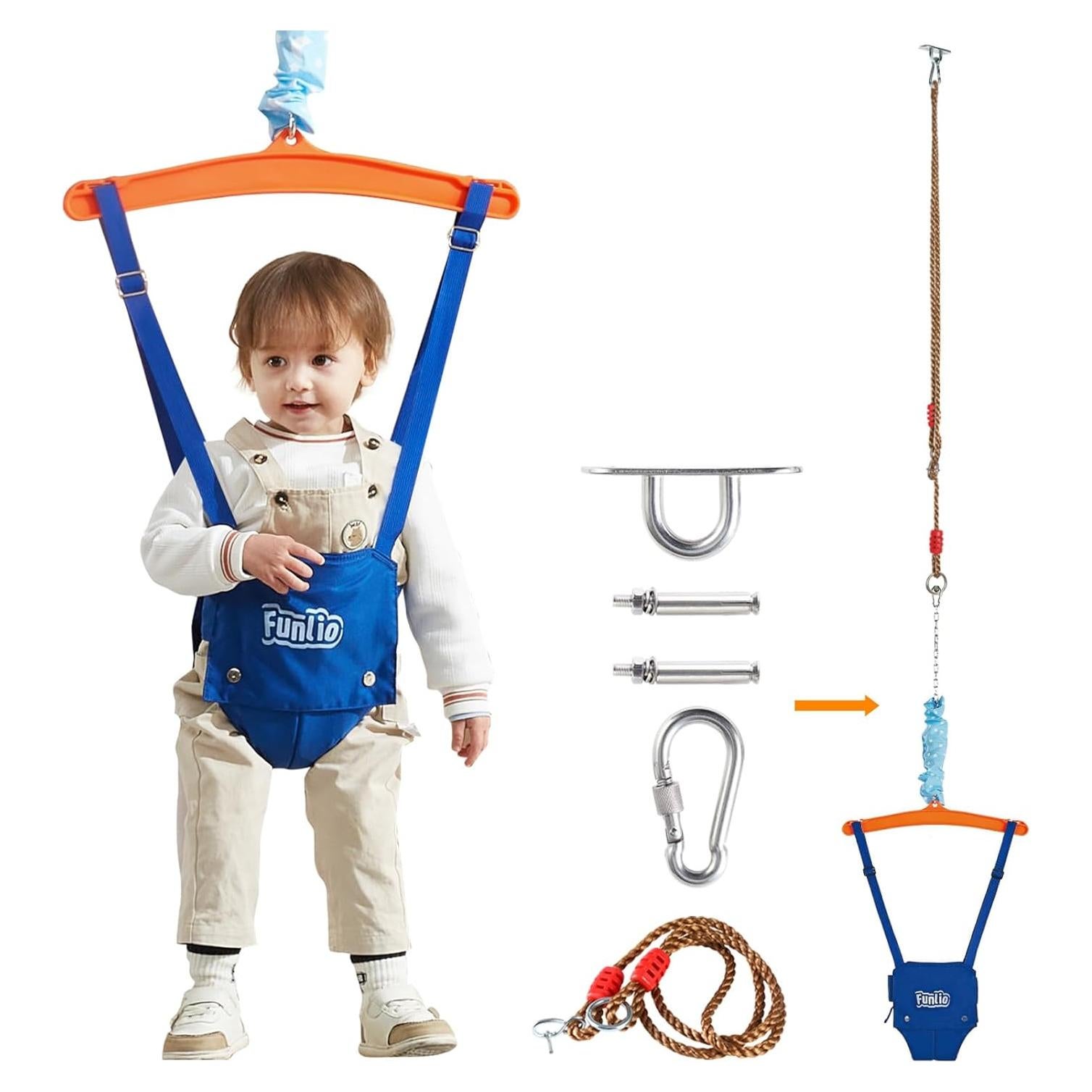 Saltador para Bebés FUNLIO con Gancho de Techo Ajustable