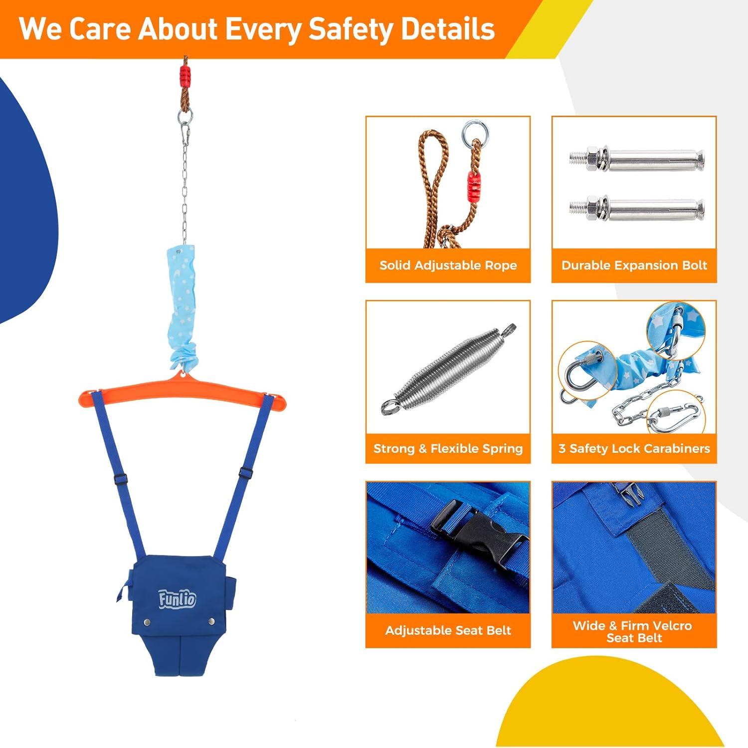 Saltador para Bebés FUNLIO con Gancho de Techo Ajustable