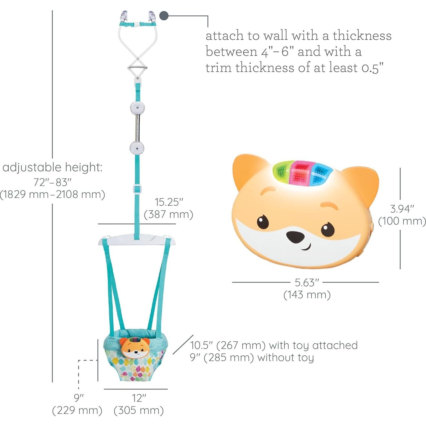 Infantino Saltador de Puerta 2-en-1 con Música y Luces - Zorro