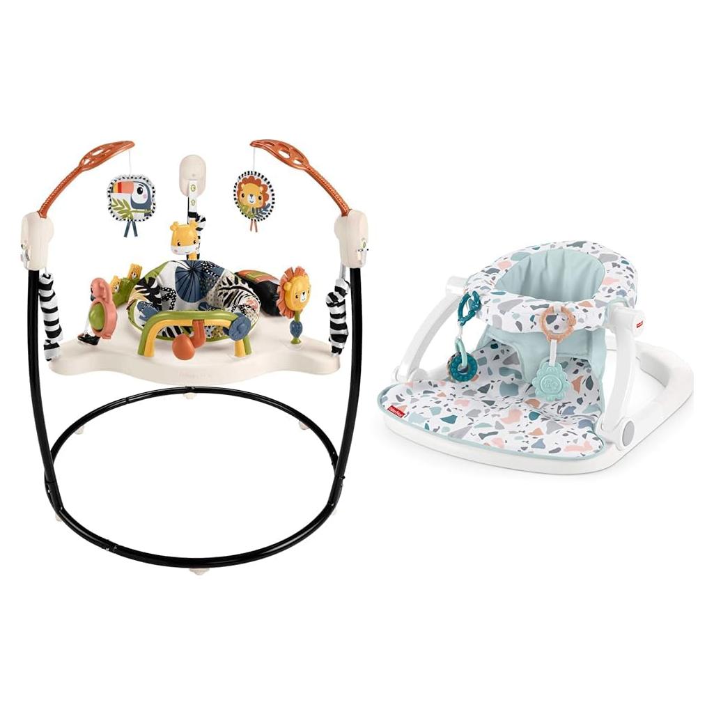 Jumperoo Palm Paradise Fisher-Price con música y silla portátil