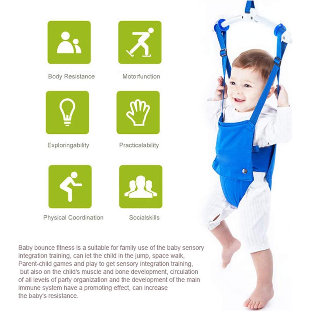 Saltador de Puerta Ajustable para Bebés TTQGAORUI - Azul