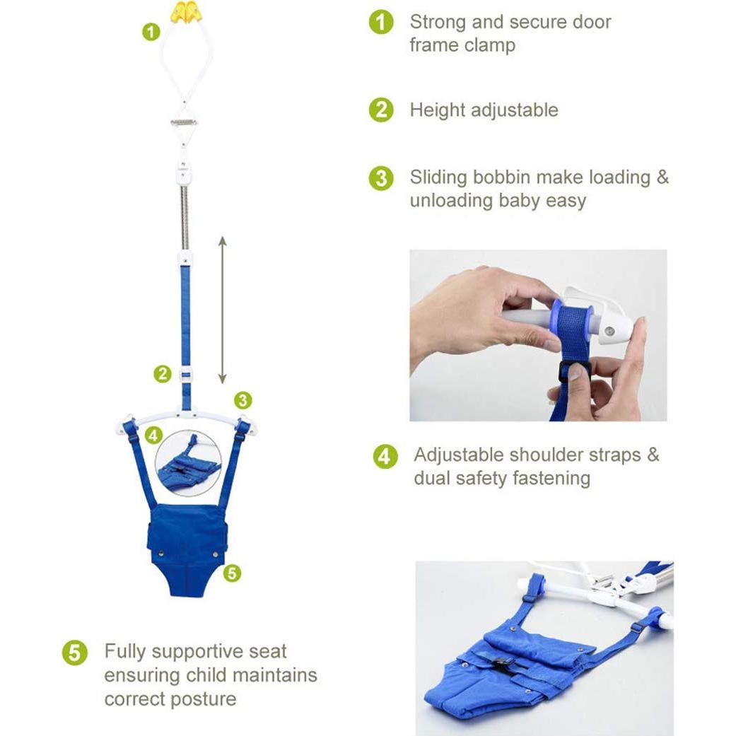 Saltador de Puerta Ajustable para Bebés TTQGAORUI - Azul