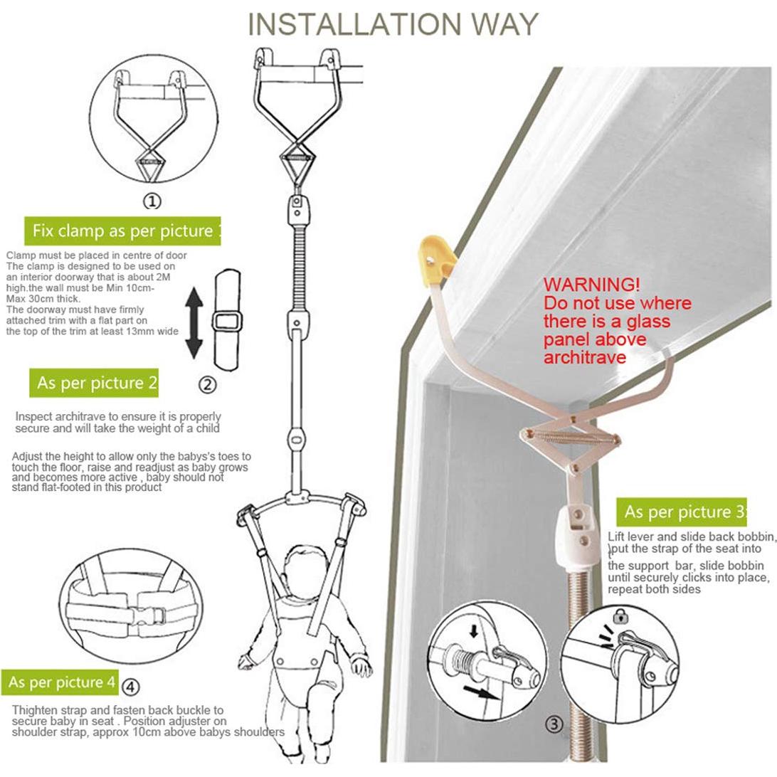Saltador de Puerta Ajustable para Bebés TTQGAORUI - Azul
