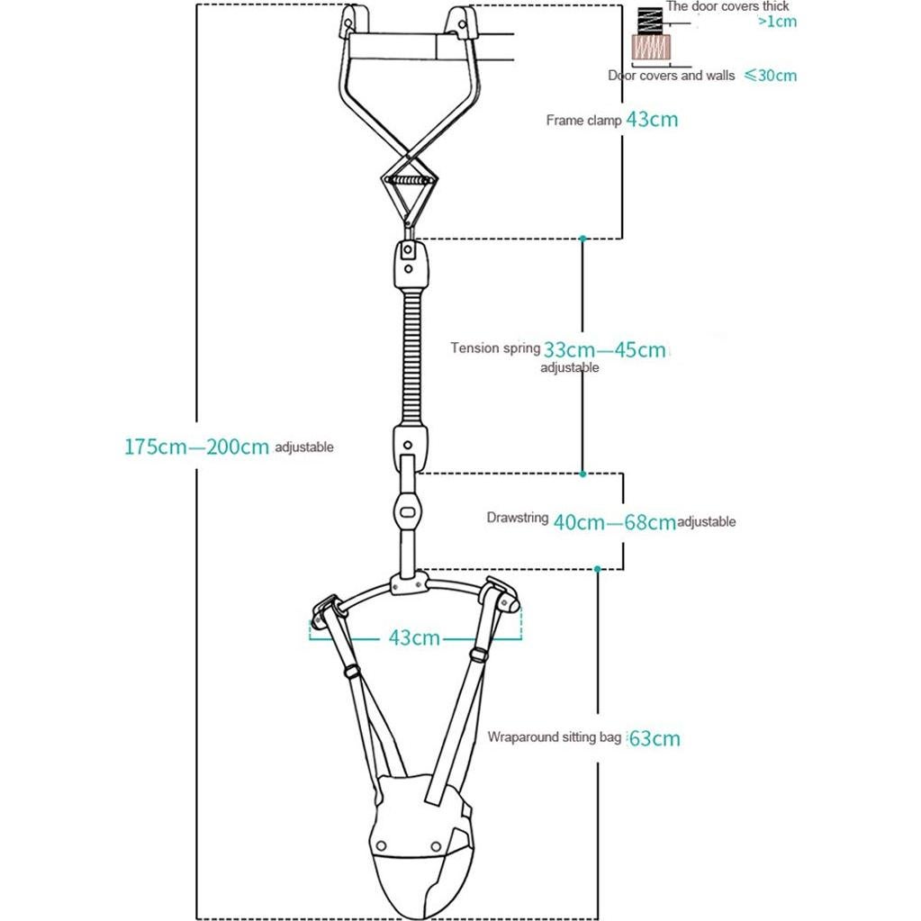 Saltador de Puerta Ajustable para Bebés TTQGAORUI - Azul