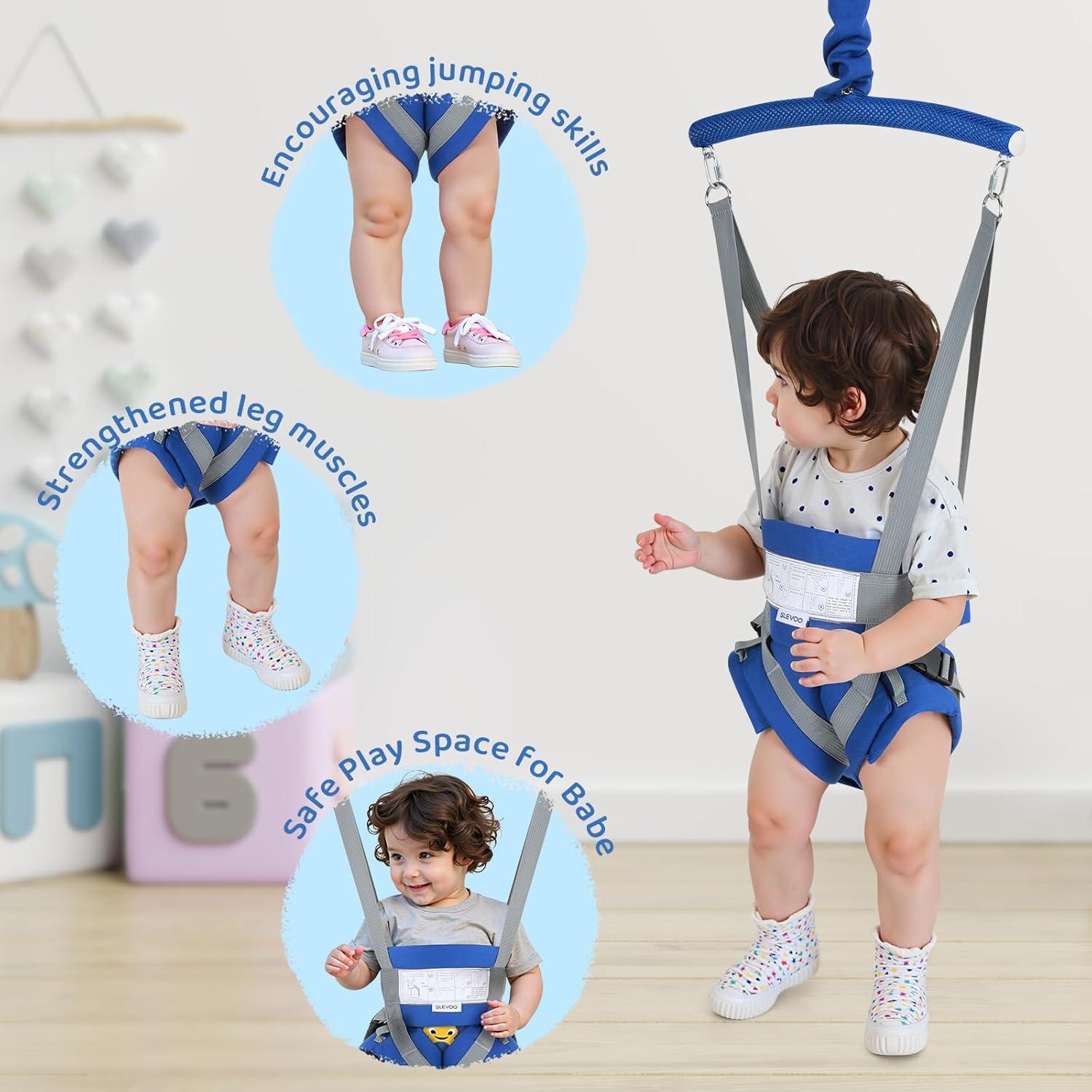 Saltador de Puerta para Bebé Slevoo Ajustable Azul 199.5 cm