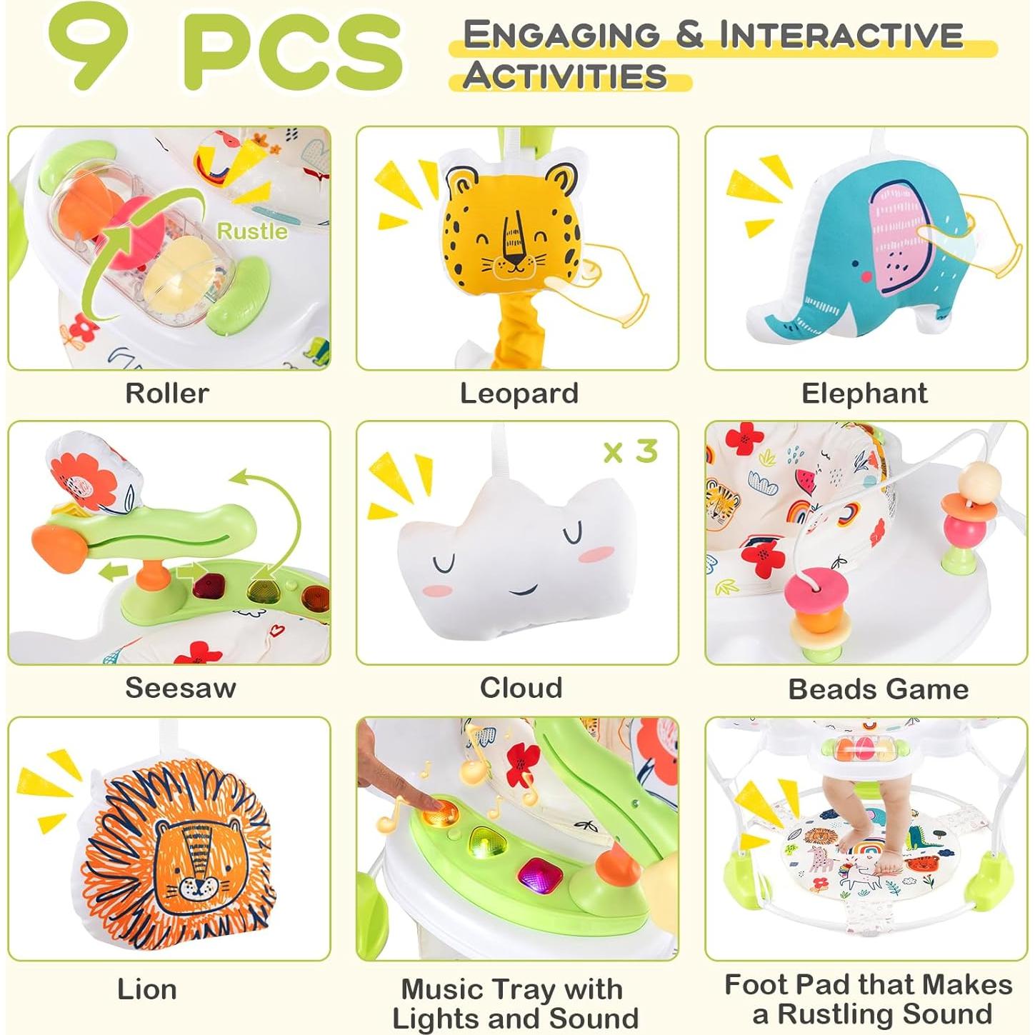 Saltador para Bebés BABY JOY con Música y Asiento Giratorio 360°