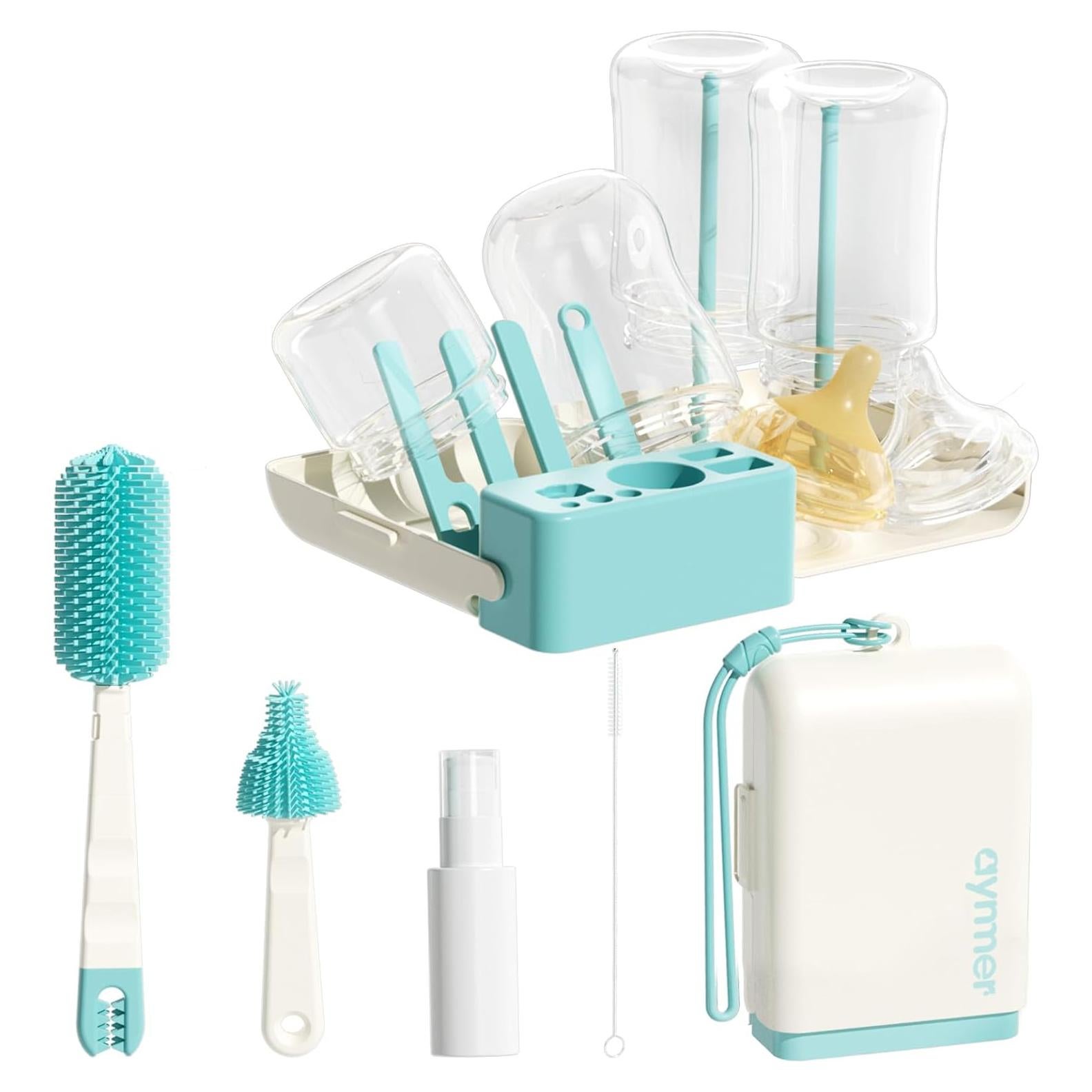Juego de Limpiador de Botellas para Bebés 7 en 1 aynmer Verde Lago