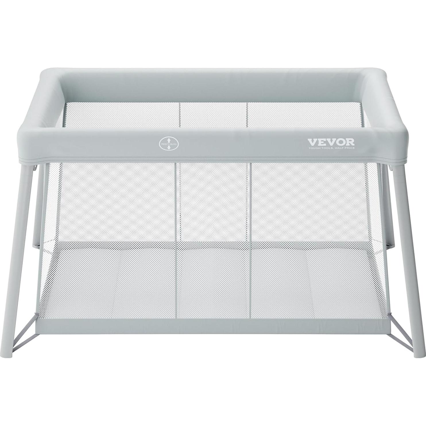 Cuna de viaje VEVOR 113x75 cm con colchón suave y malla