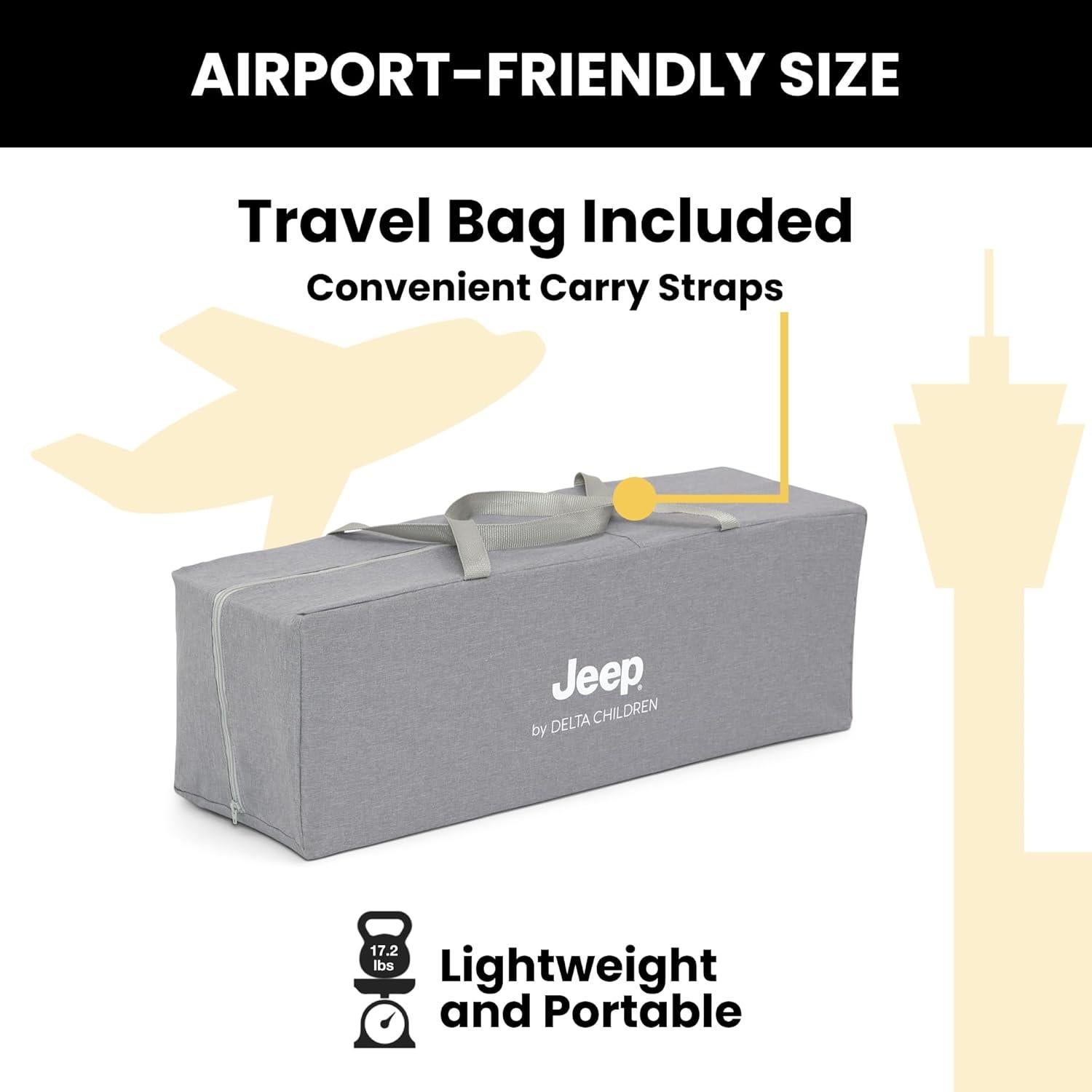 Cuna de viaje y moisés compacto Jeep Horizon 2 en 1 Gris