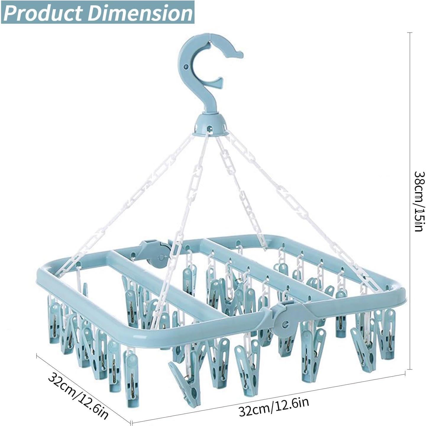 Estante Plegable para Secar Ropa Rainfordhoma 32 Clips Azul