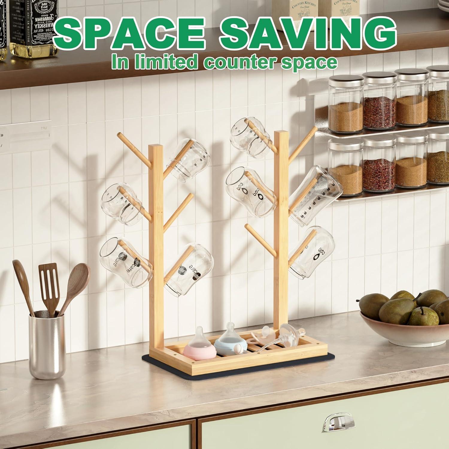 Soporte Secado Biberones Alytree Bambú Natural 12 Biberones