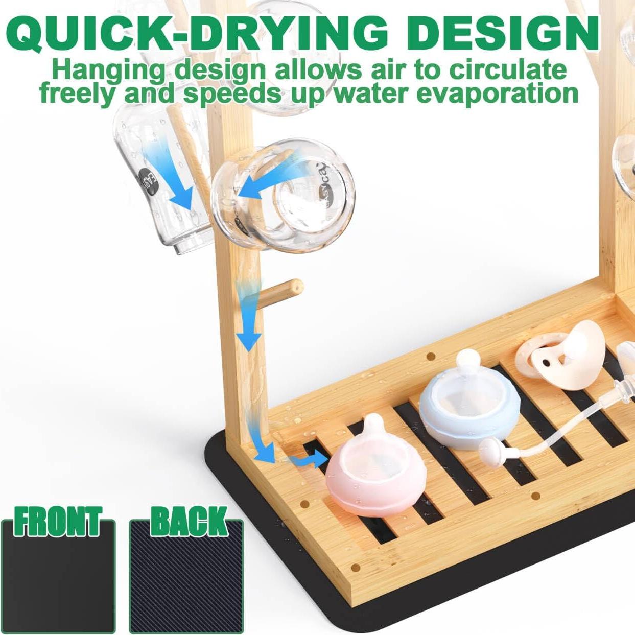 Soporte Secado Biberones Alytree Bambú Natural 12 Biberones