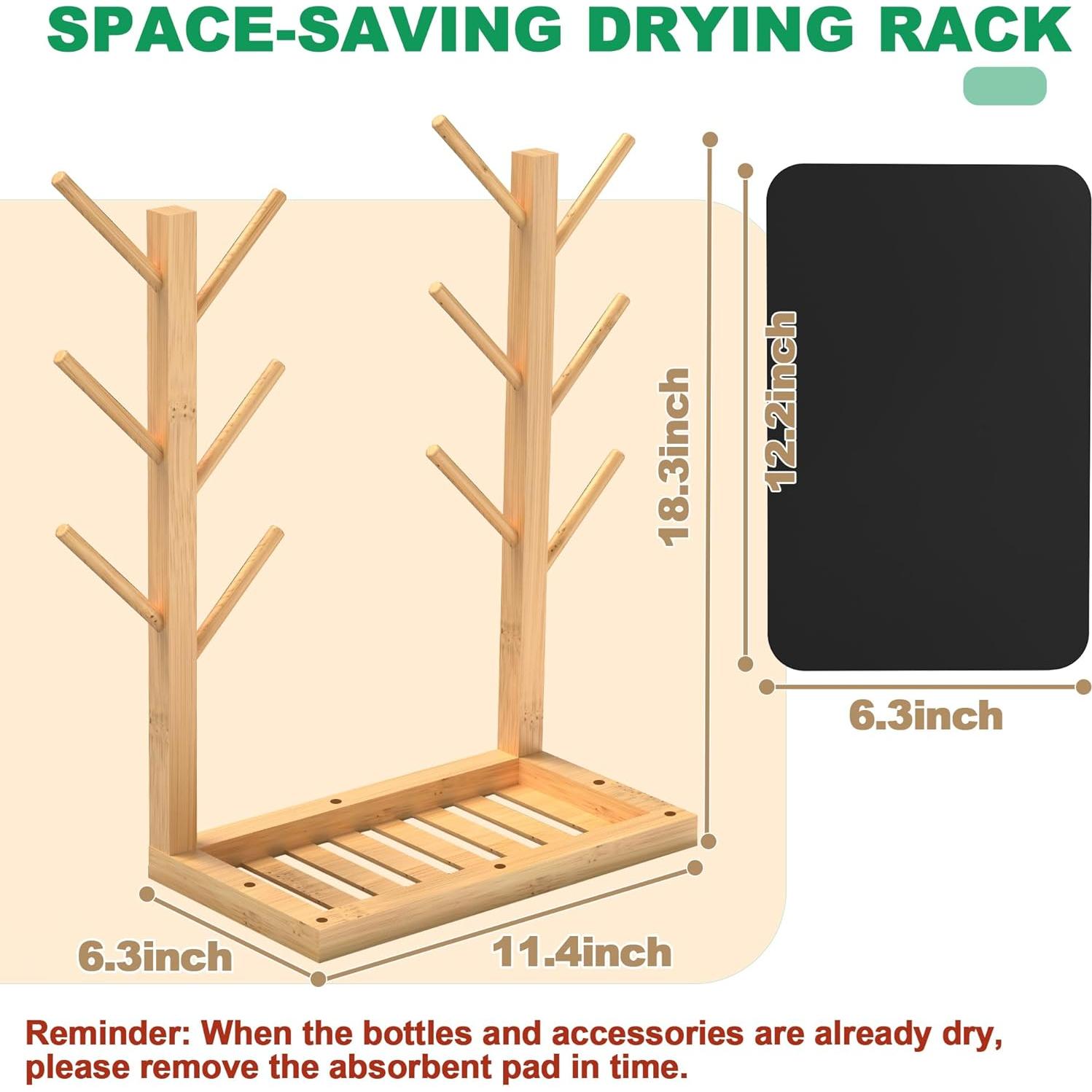 Soporte Secado Biberones Alytree Bambú Natural 12 Biberones