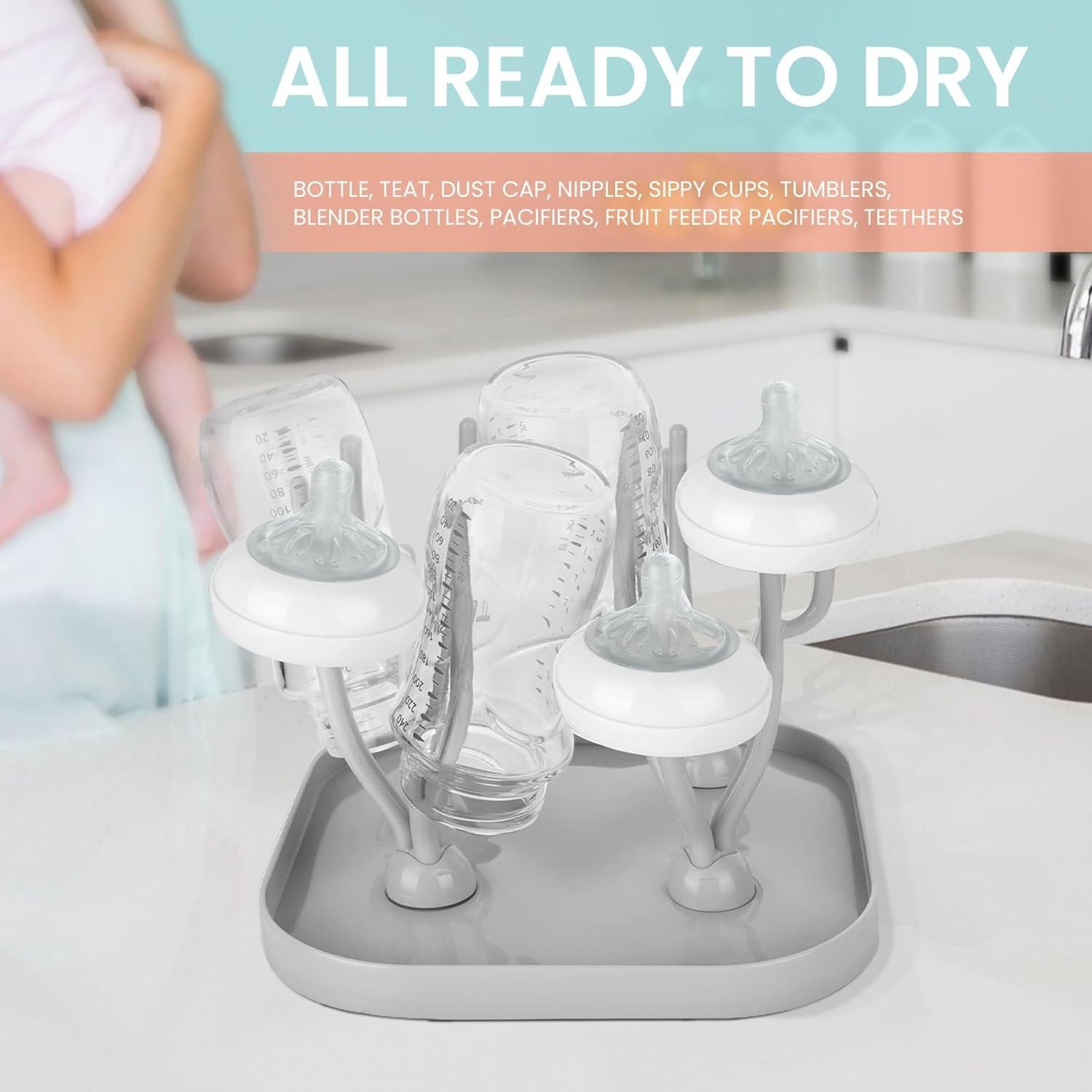Soporte para Secar Biberones Lulyboo, 16 Biberones, Drenaje Eficiente
