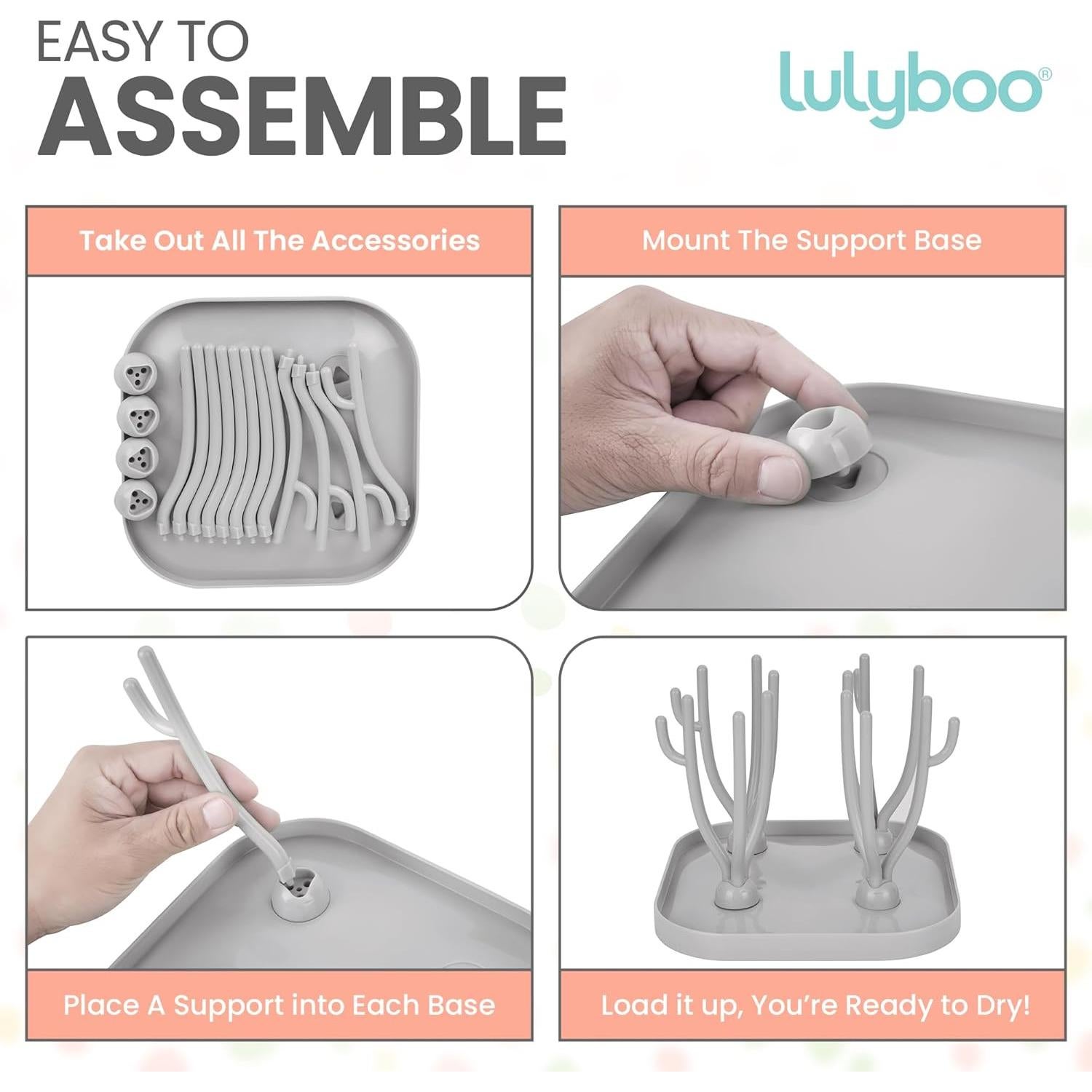 Soporte para Secar Biberones Lulyboo, 16 Biberones, Drenaje Eficiente