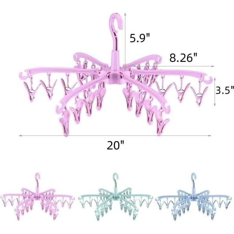 Perchero Plegable Rotatorio XIGUI Rosa para Secado de Ropa