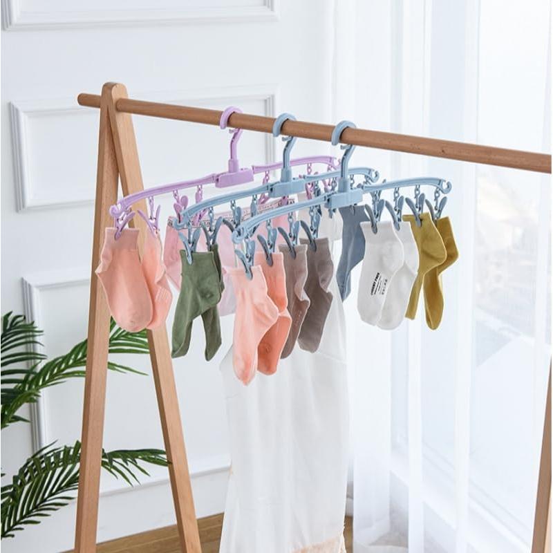 Perchero Plegable Rotatorio XIGUI Rosa para Secado de Ropa