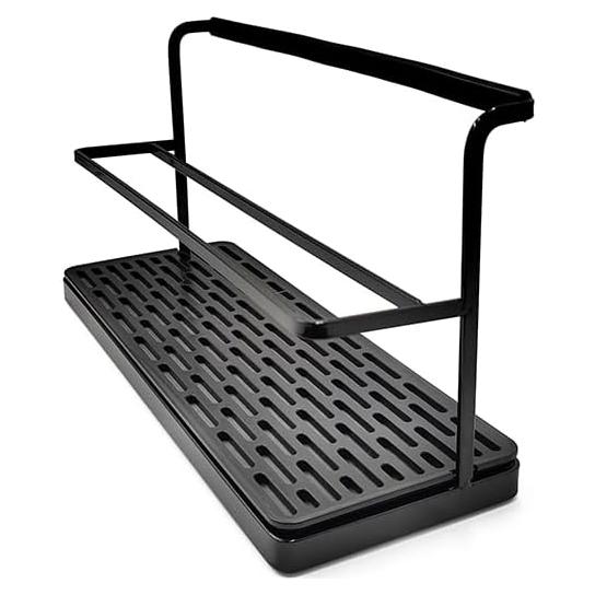 Selegna Baby Bottle & Dish Dryer - Space Saving Narrow Two Tier Tower Over Sink Instant Dry Rack (Black)