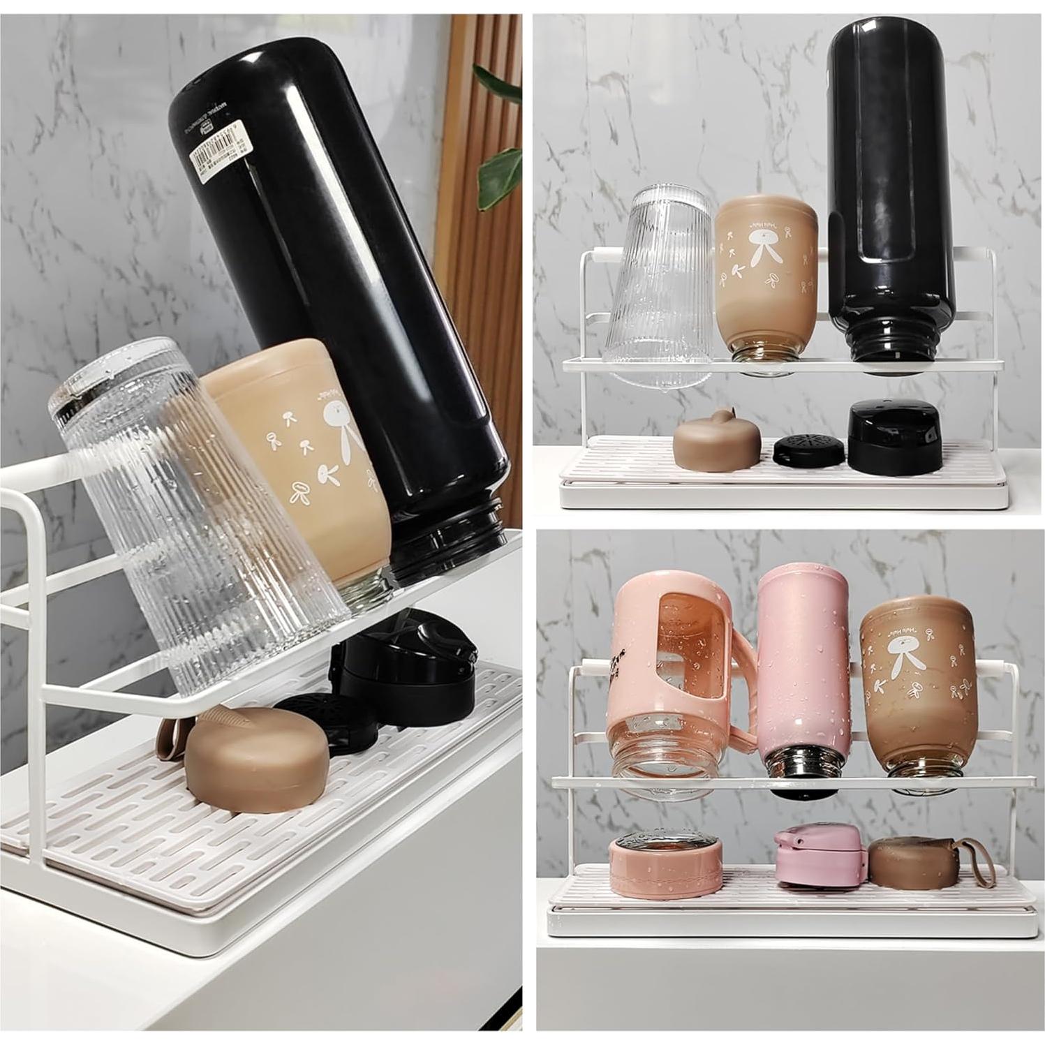 Selegna Baby Bottle & Dish Dryer - Space Saving Narrow Two Tier Tower Over Sink Instant Dry Rack (Black)