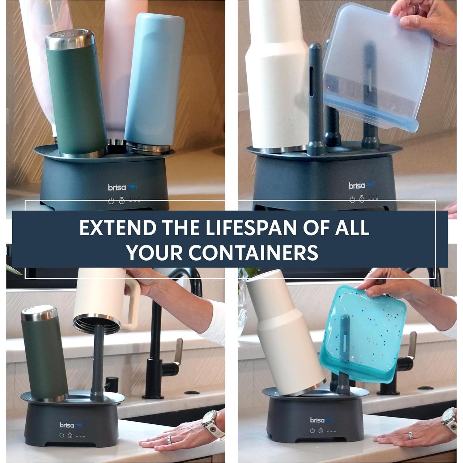 Soporte de Secado de Botellas Brisa Gris - Secado Rápido y Ecológico