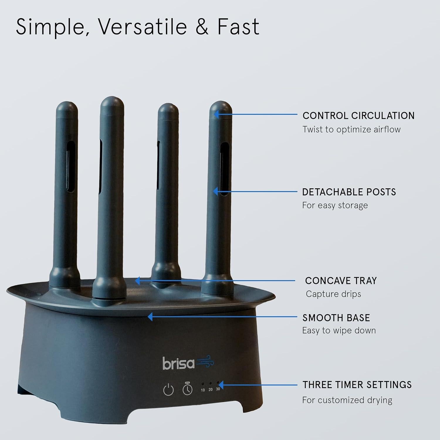 Soporte de Secado de Botellas Brisa Gris - Secado Rápido y Ecológico